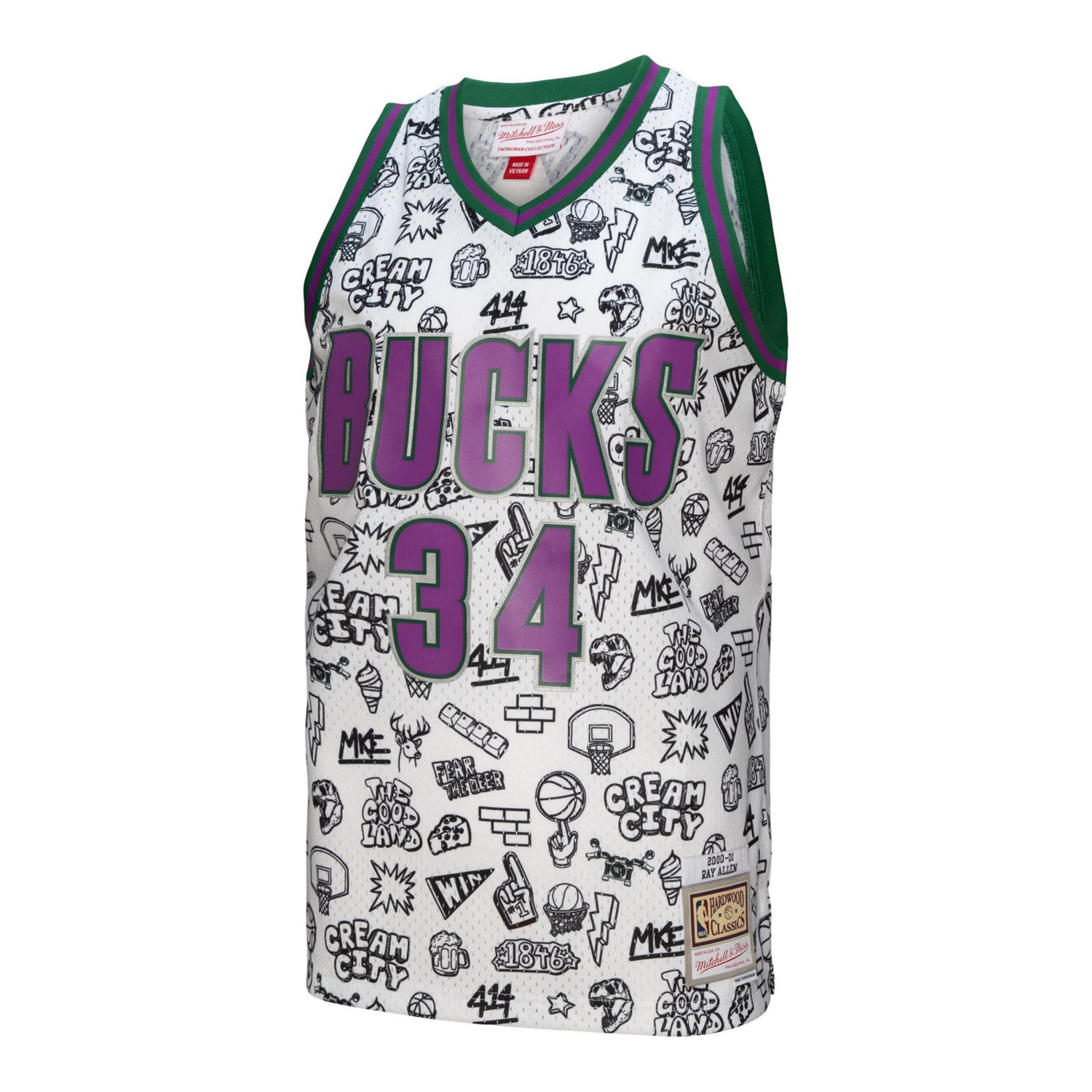 Mitchell  Ness Ray Allen Milwaukee Bucks 2000/01 Swingman Jersey                                                                 - view number 2