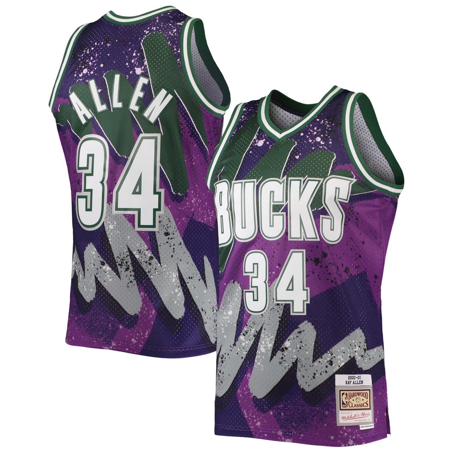 Mitchell  Ness Ray Allen Milwaukee Bucks Hardwood Classics 2000/01 Hyper Hoops Swingman Jersey