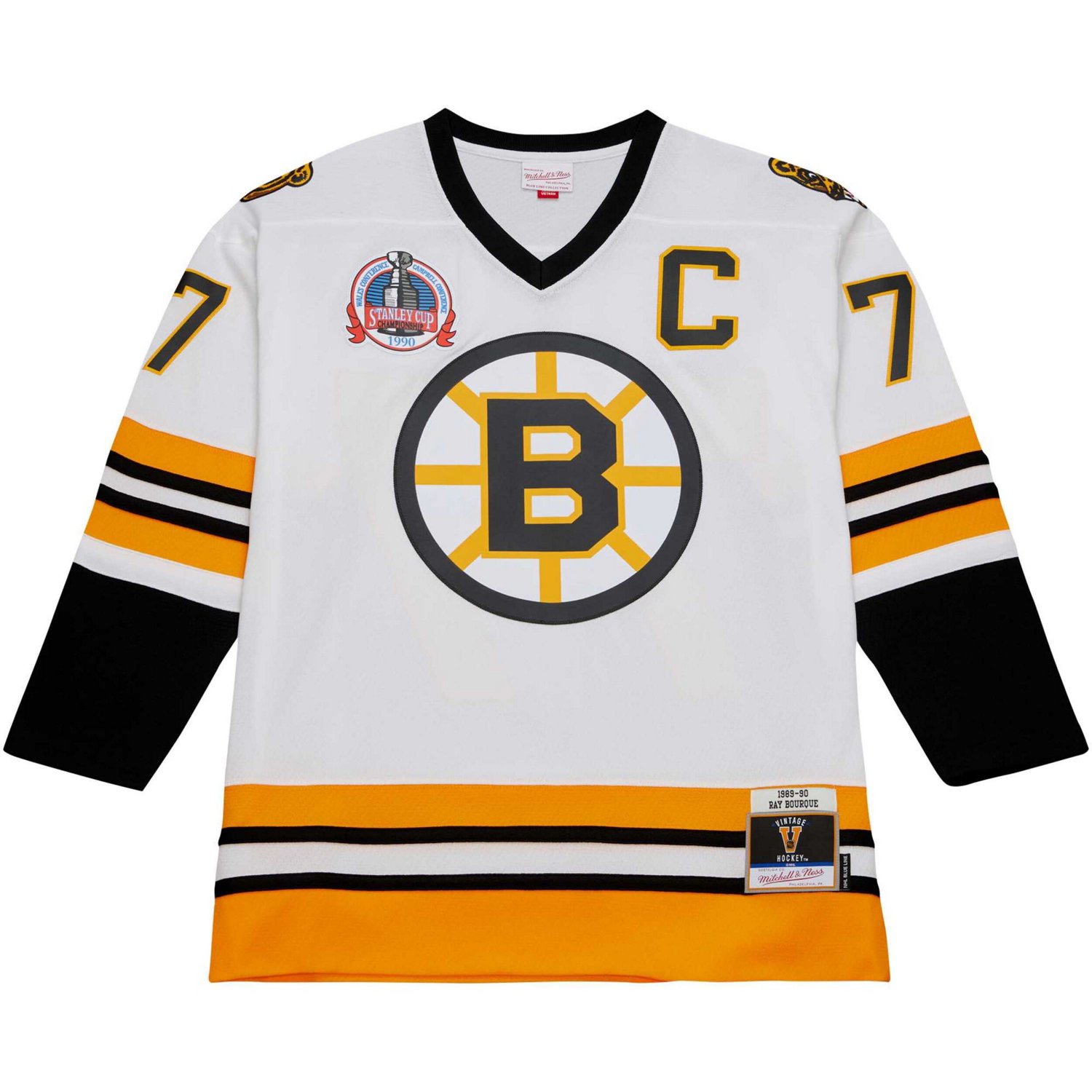 Mitchell  Ness Ray Bourque Boston Bruins Captain Patch 1989/90 Blue Line Player Jersey                                           - view number 2
