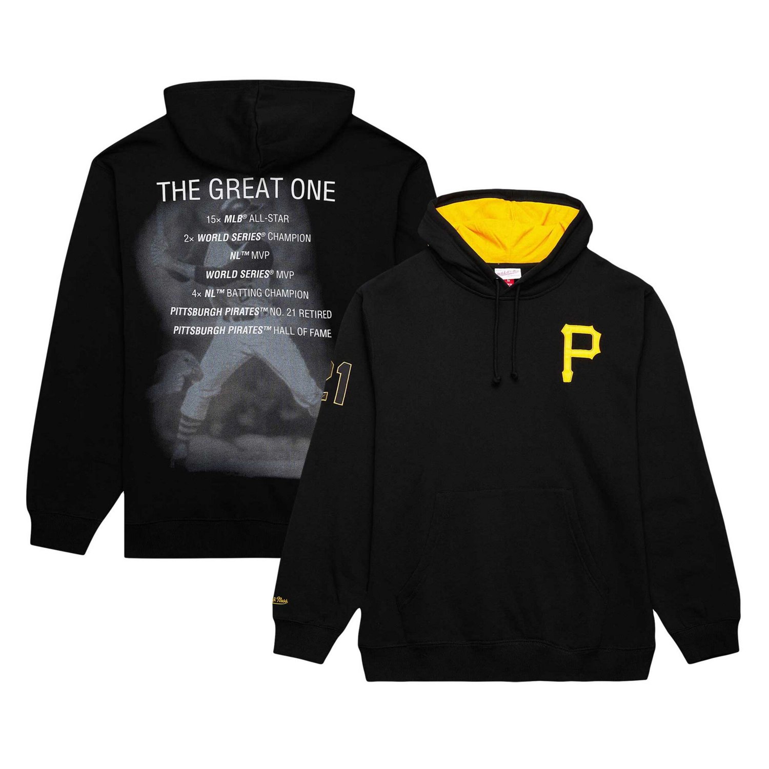 Mitchell  Ness Roberto Clemente Pittsburgh Pirates Vintage Logo Name  Number Pullover Hoodie - view number 1