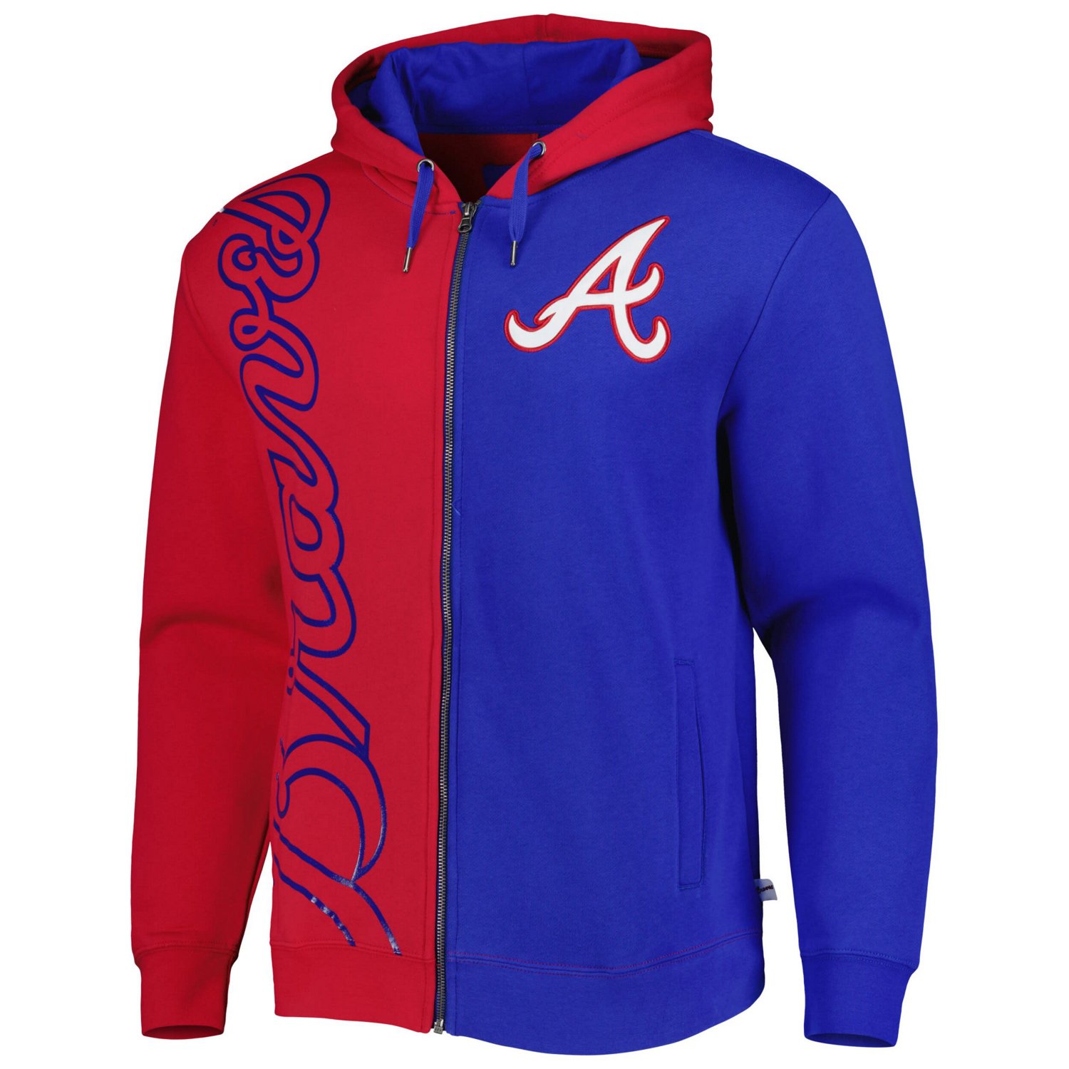 Mitchell  Ness Royal Atlanta Braves Fleece Full-Zip Hoodie                                                                       - view number 2