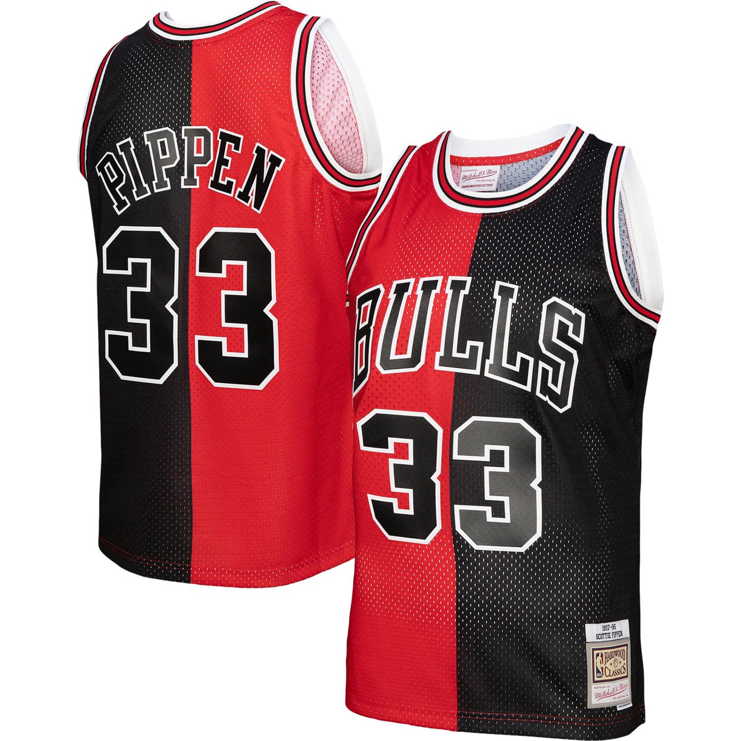 Mitchell  Ness Scottie Pippen /Black Chicago Bulls Hardwood Classics 1997/98 Split Swingman Jersey                               - view number 1