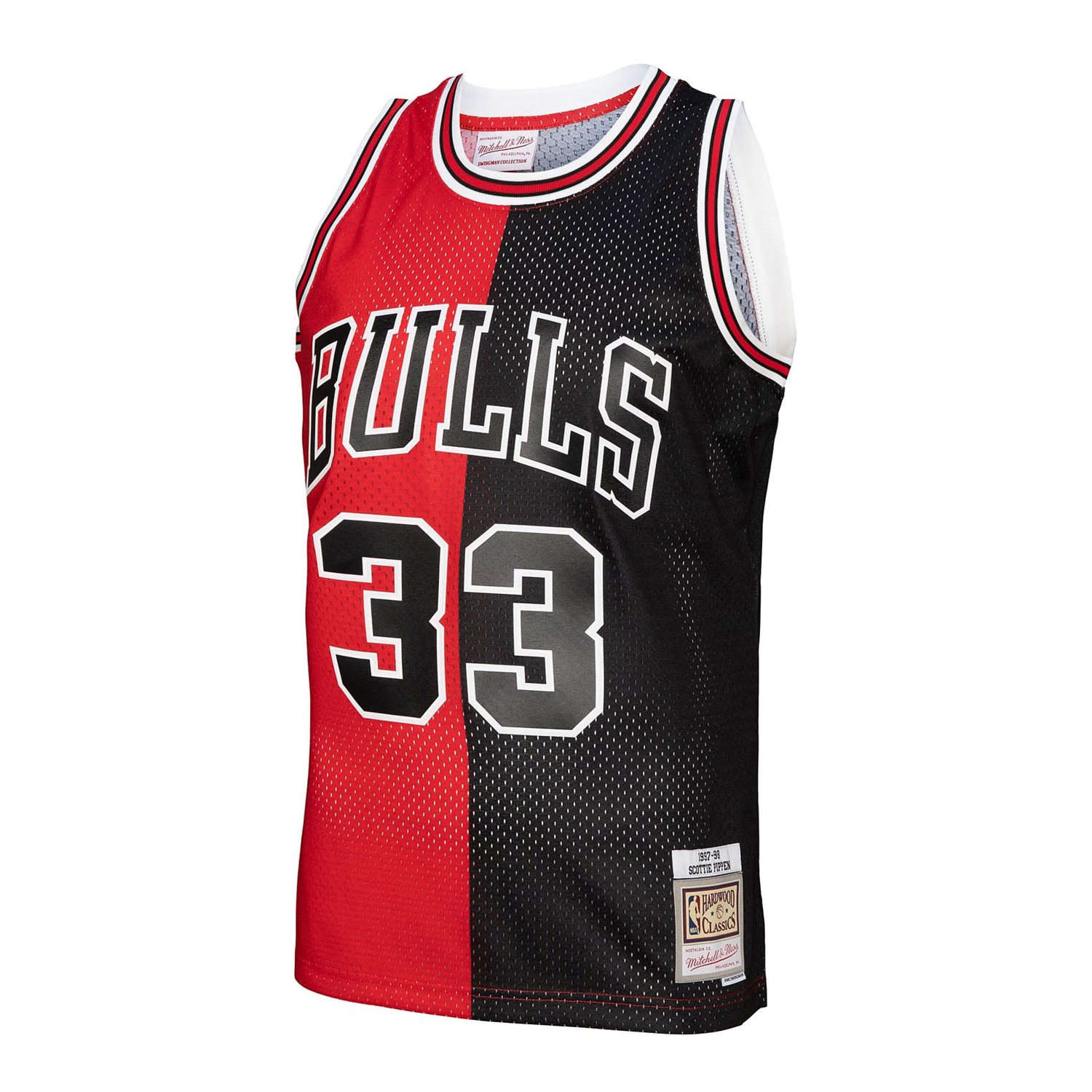 Mitchell  Ness Scottie Pippen /Black Chicago Bulls Hardwood Classics 1997/98 Split Swingman Jersey                               - view number 2