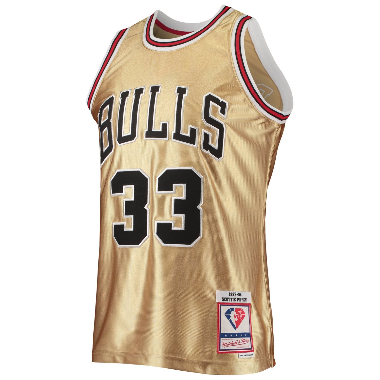 Mitchell  Ness Scottie Pippen Chicago Bulls 75th Anniversary 1997/98 Hardwood Classics Swingman Jersey                           - view number 2