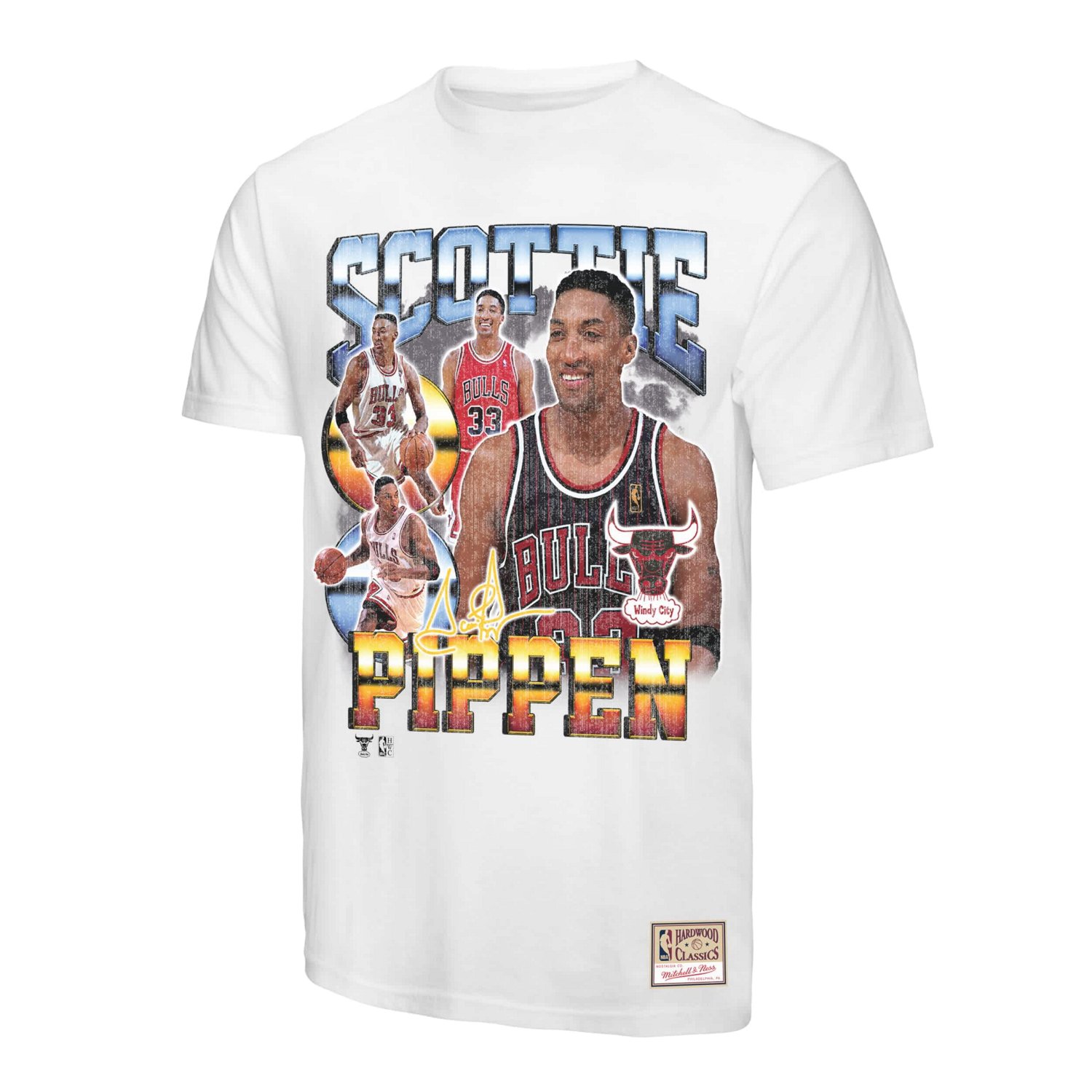 Mitchell  Ness Scottie Pippen Chicago Bulls Hardwood Classics Commemorative Player Collage T-Shirt - view number 2
