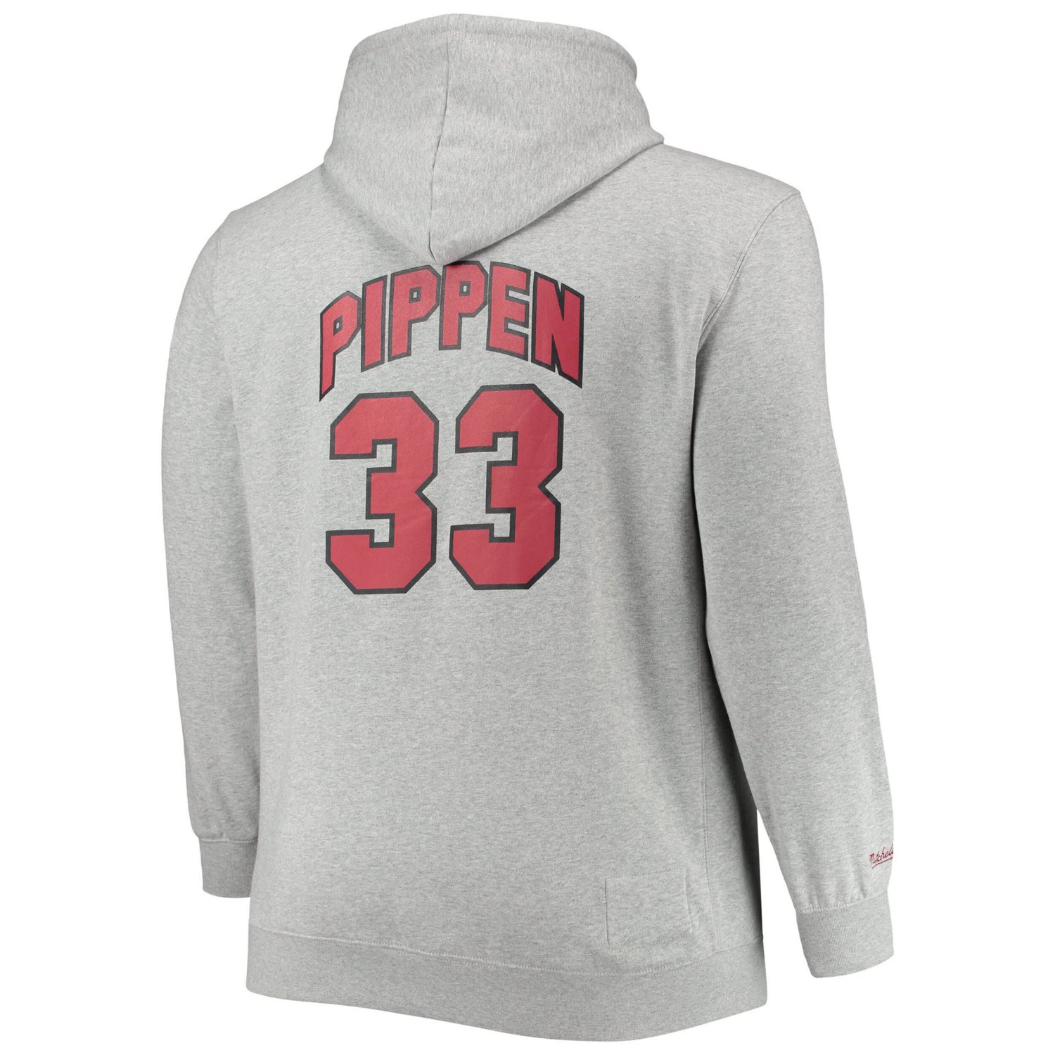 Mitchell  Ness Scottie Pippen Heathered Gray Chicago Bulls Big  Tall Name  Number Pullover Hoodie                                - view number 4