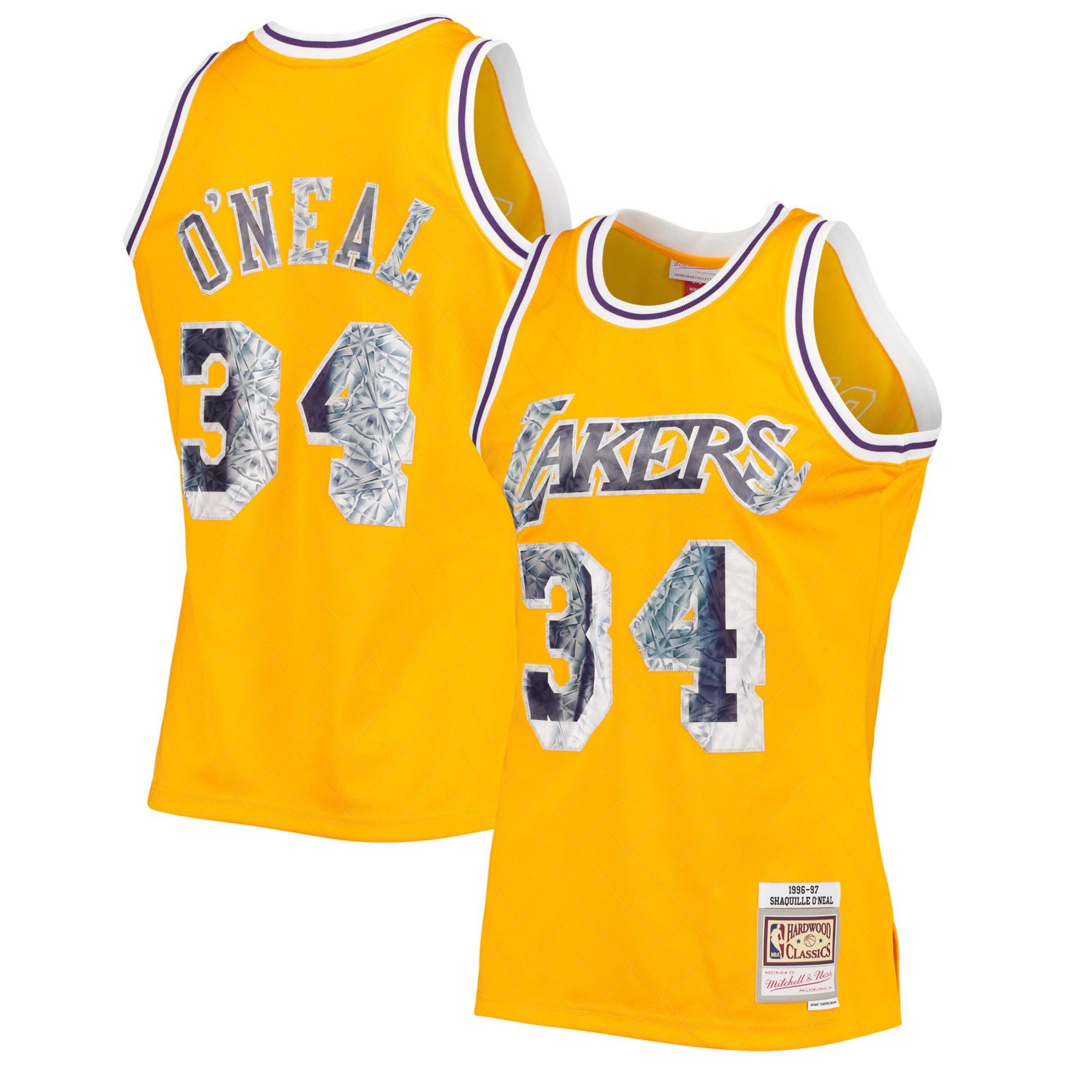 Mitchell  Ness Shaquille O'Neal Los Angeles Lakers 1996-97 Hardwood Classics NBA 75th Anniversary Diamond Swingman Jersey        - view number 1