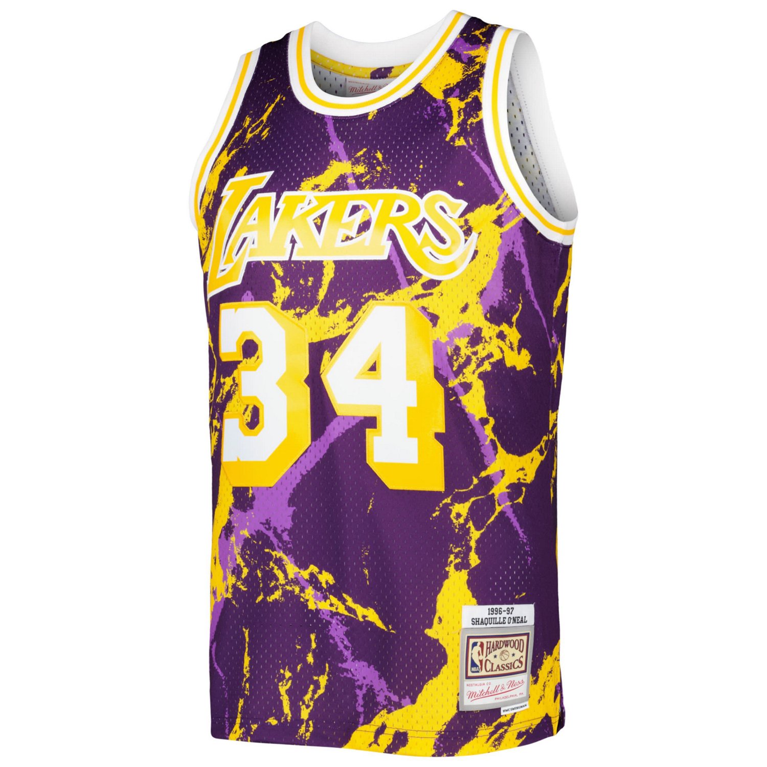 Mitchell  Ness Shaquille O'Neal Los Angeles Lakers 1996/97 Hardwood Classics Marble Swingman Jersey                              - view number 2