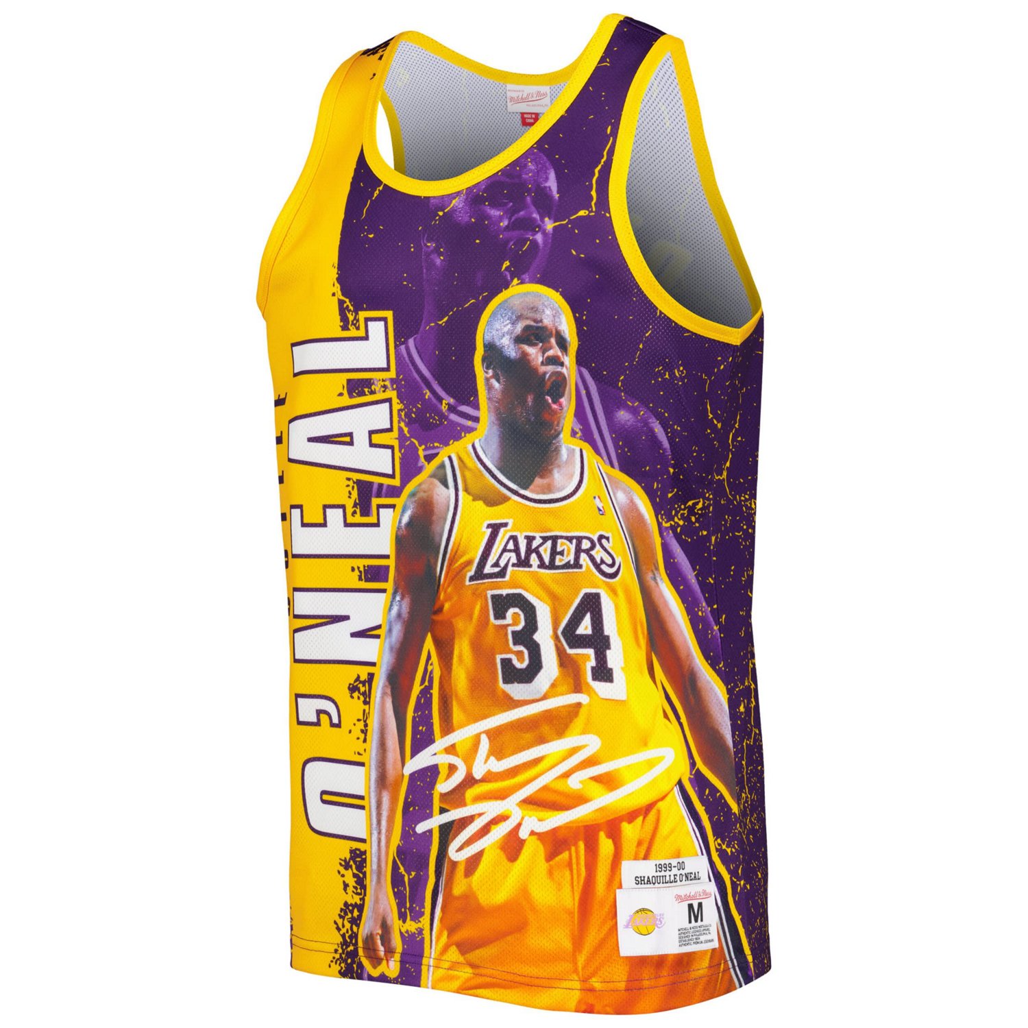 Mitchell  Ness Shaquille O'Neal Los Angeles Lakers 1999-00 Hardwood Classics Player Burst Tank Top - view number 2
