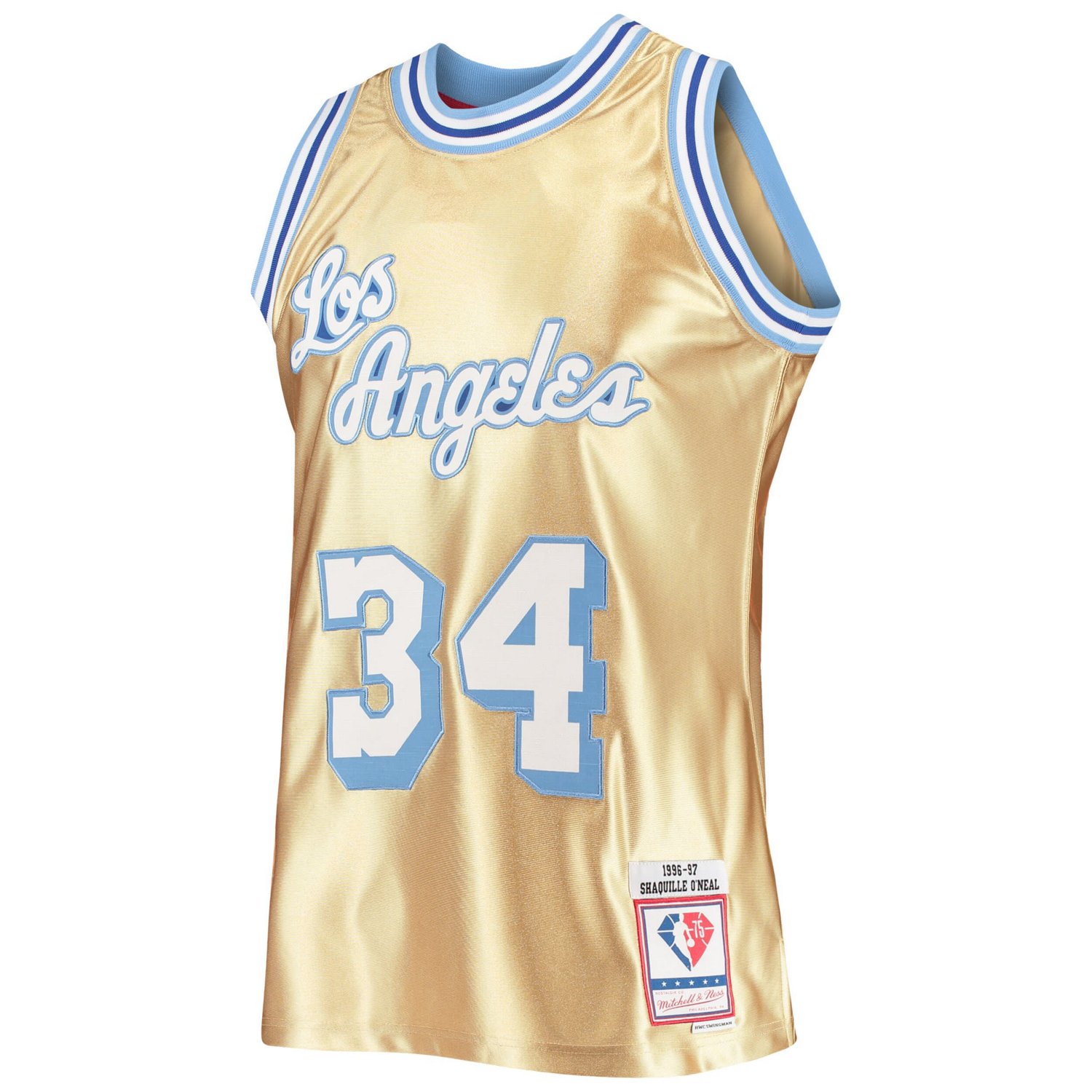Mitchell  Ness Shaquille O'Neal Los Angeles Lakers 75th Anniversary 1996/97 Hardwood Classics Swingman Jersey                    - view number 2