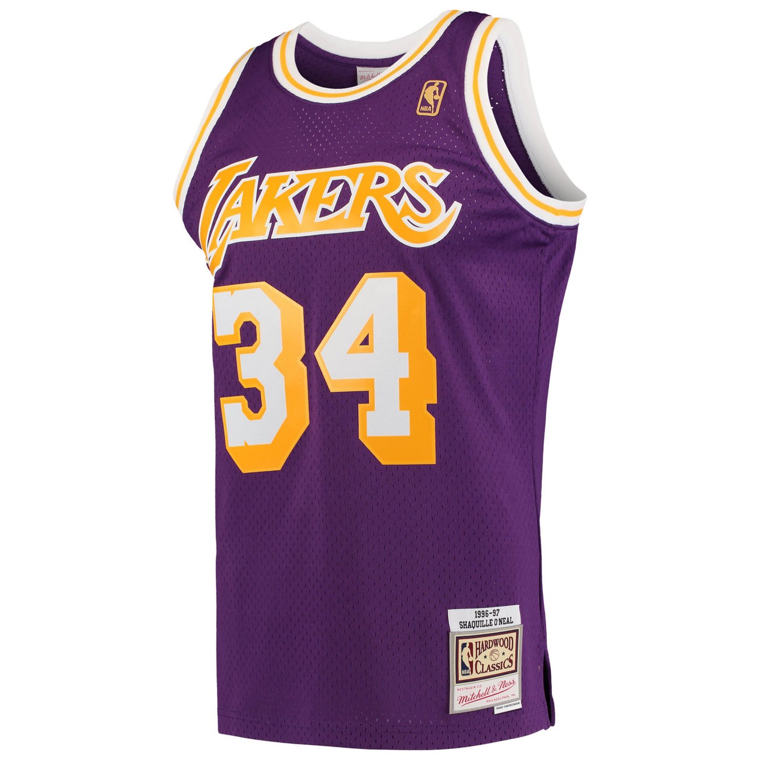 Mitchell  Ness Shaquille O'Neal Los Angeles Lakers Hardwood Classics Swingman Jersey                                             - view number 2