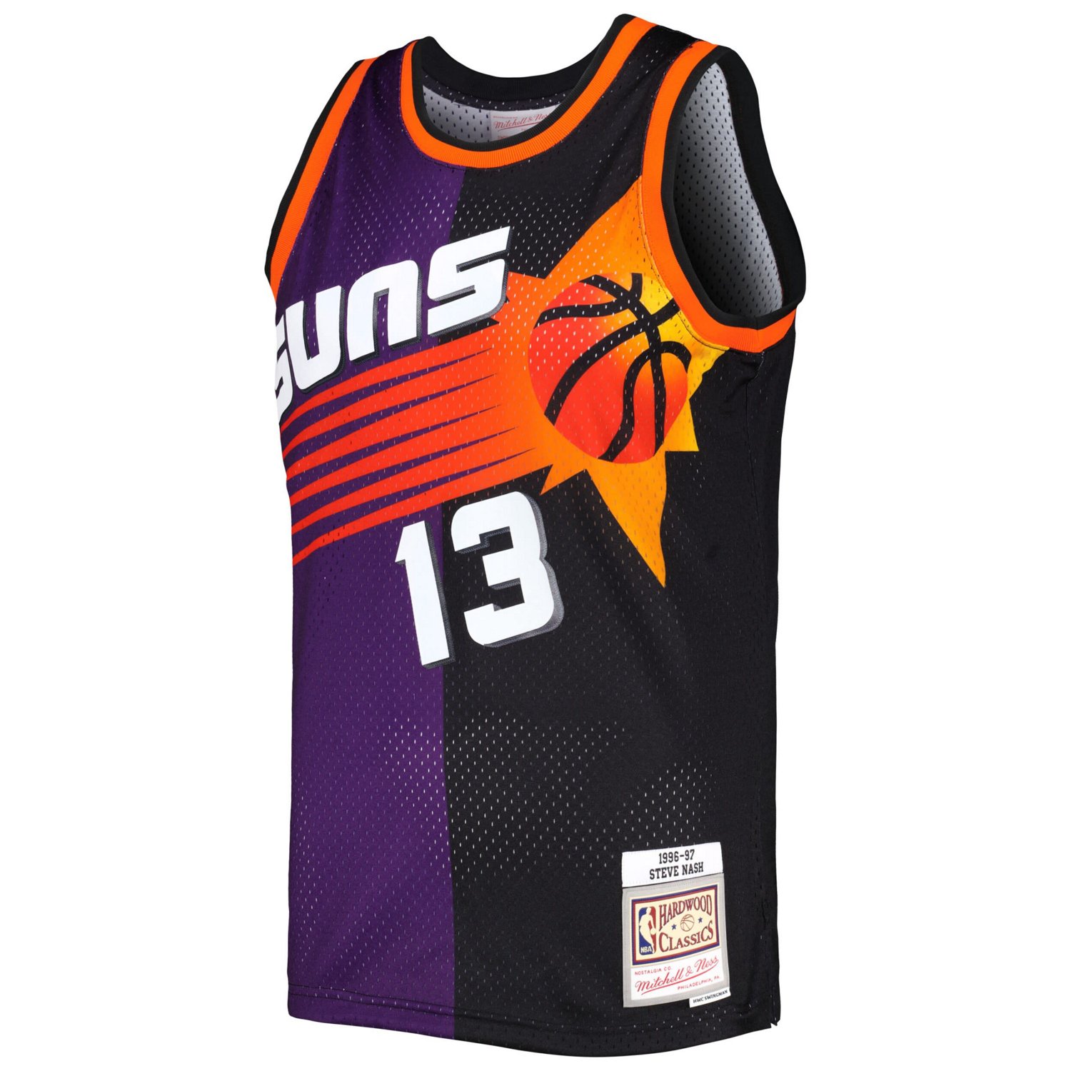 Mitchell  Ness Steve Nash /Black Phoenix Suns Hardwood Classics 1996/97 Split Swingman Jersey