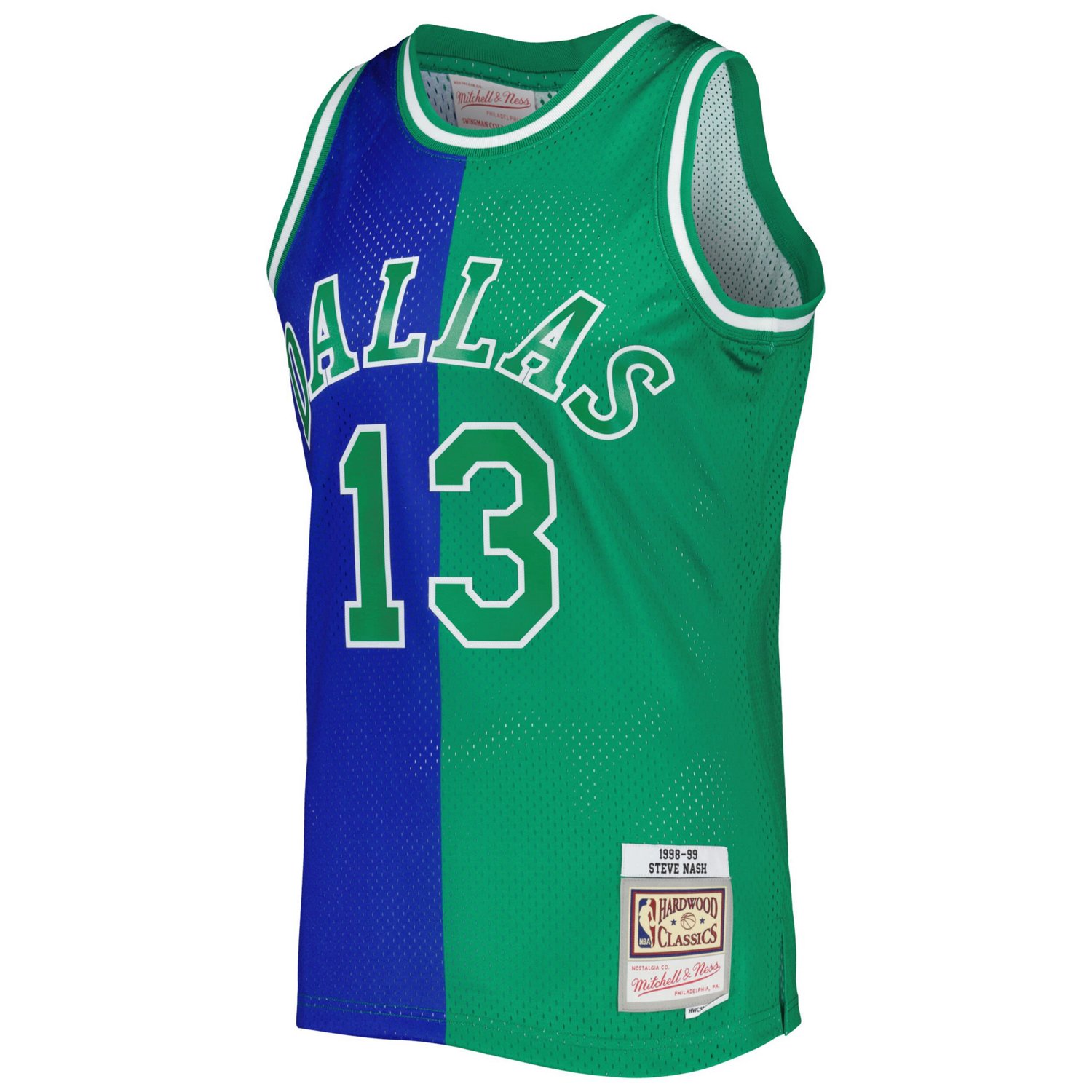 Mitchell  Ness Steve Nash /Green Dallas Mavericks Hardwood Classics 1998/99 Split Swingman Jersey                                - view number 2