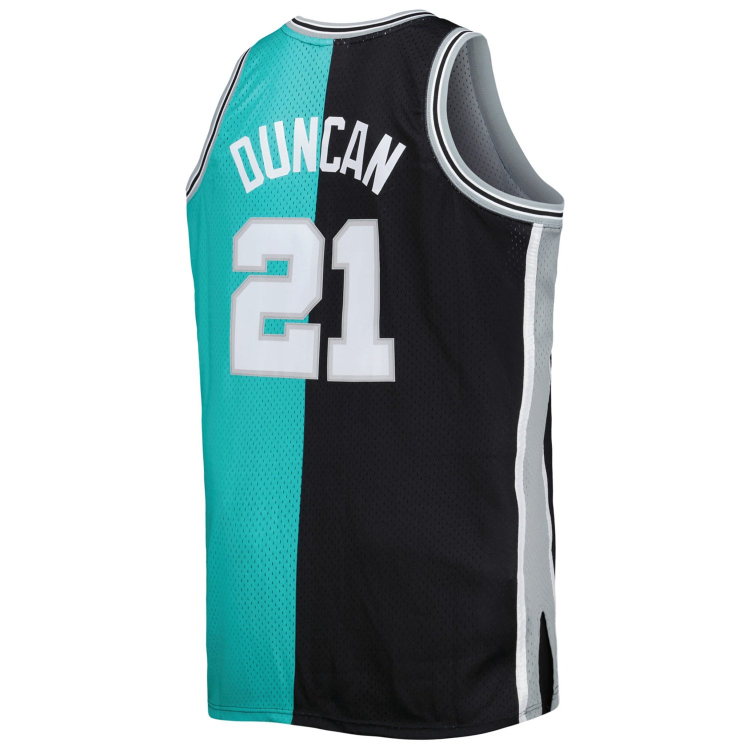 Mitchell  Ness Tim Duncan /Teal San Antonio Spurs Big  Tall Hardwood Classics 1998/99 Split Swingman Jersey                      - view number 3