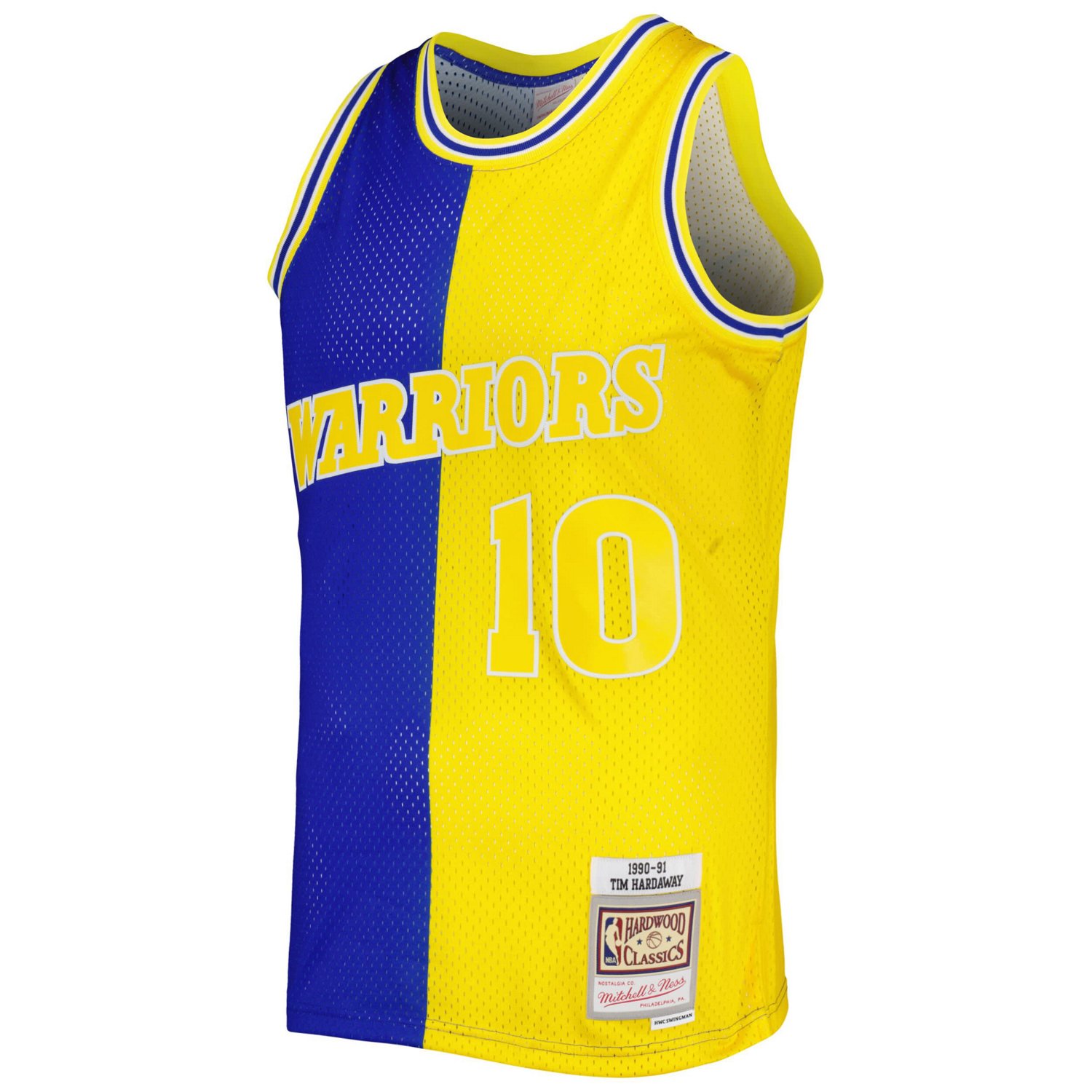 Mitchell  Ness Tim Hardaway /Gold Golden State Warriors Hardwood Classics 1990/91 Split Swingman Jersey