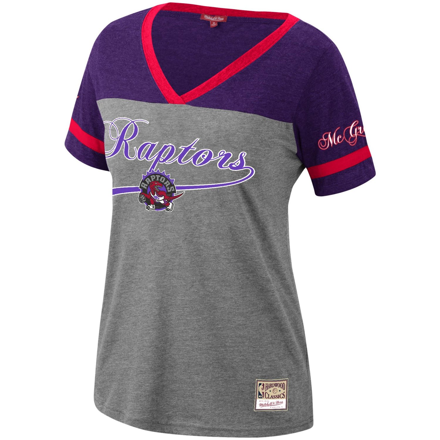 Mitchell  Ness Tracy McGrady Heathered Charcoal Toronto Raptors Team Captain V-Neck T-Shirt                                      - view number 2