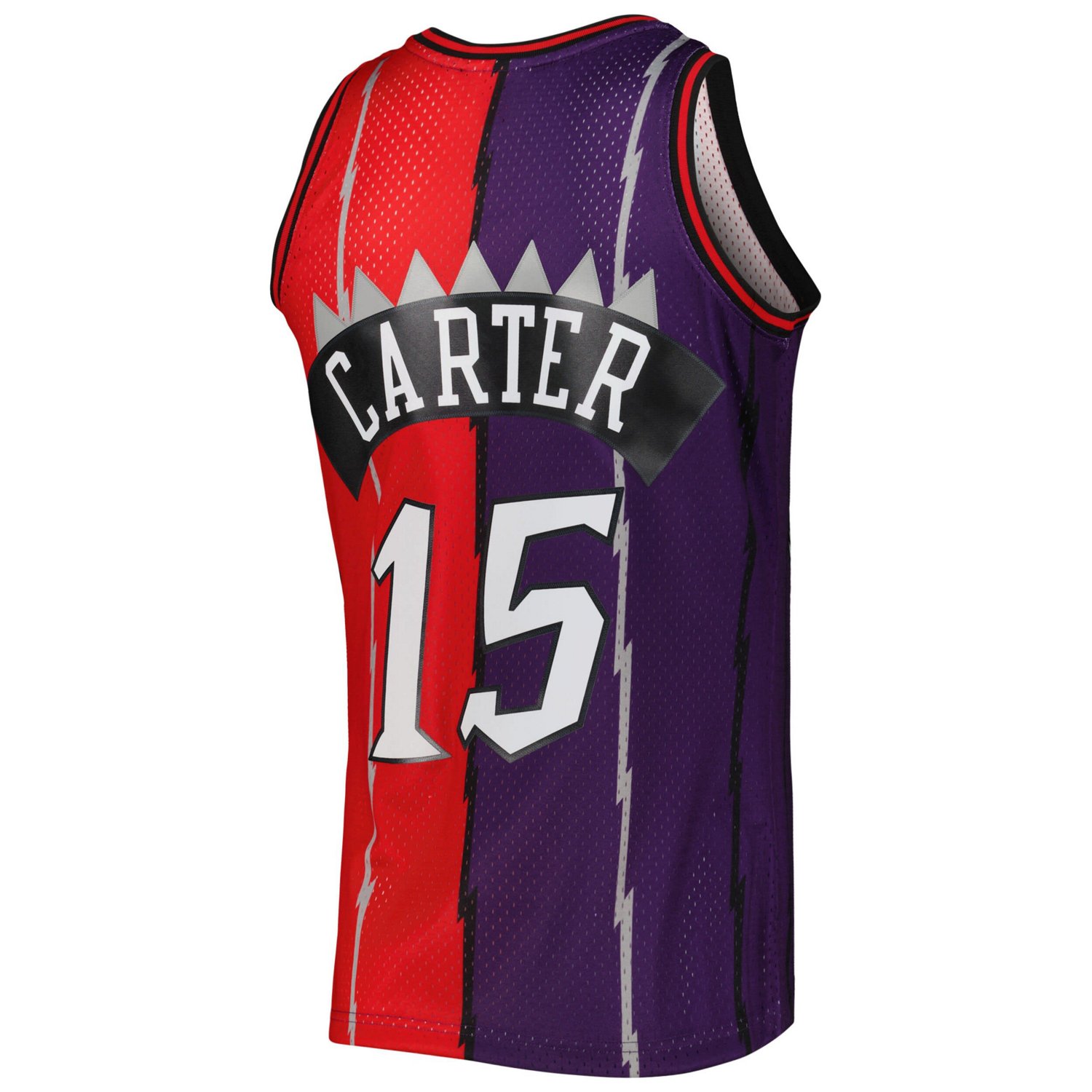 Mitchell  Ness Vince Carter /Red Toronto Raptors Hardwood Classics 1998/99 Split Swingman Jersey                                 - view number 3