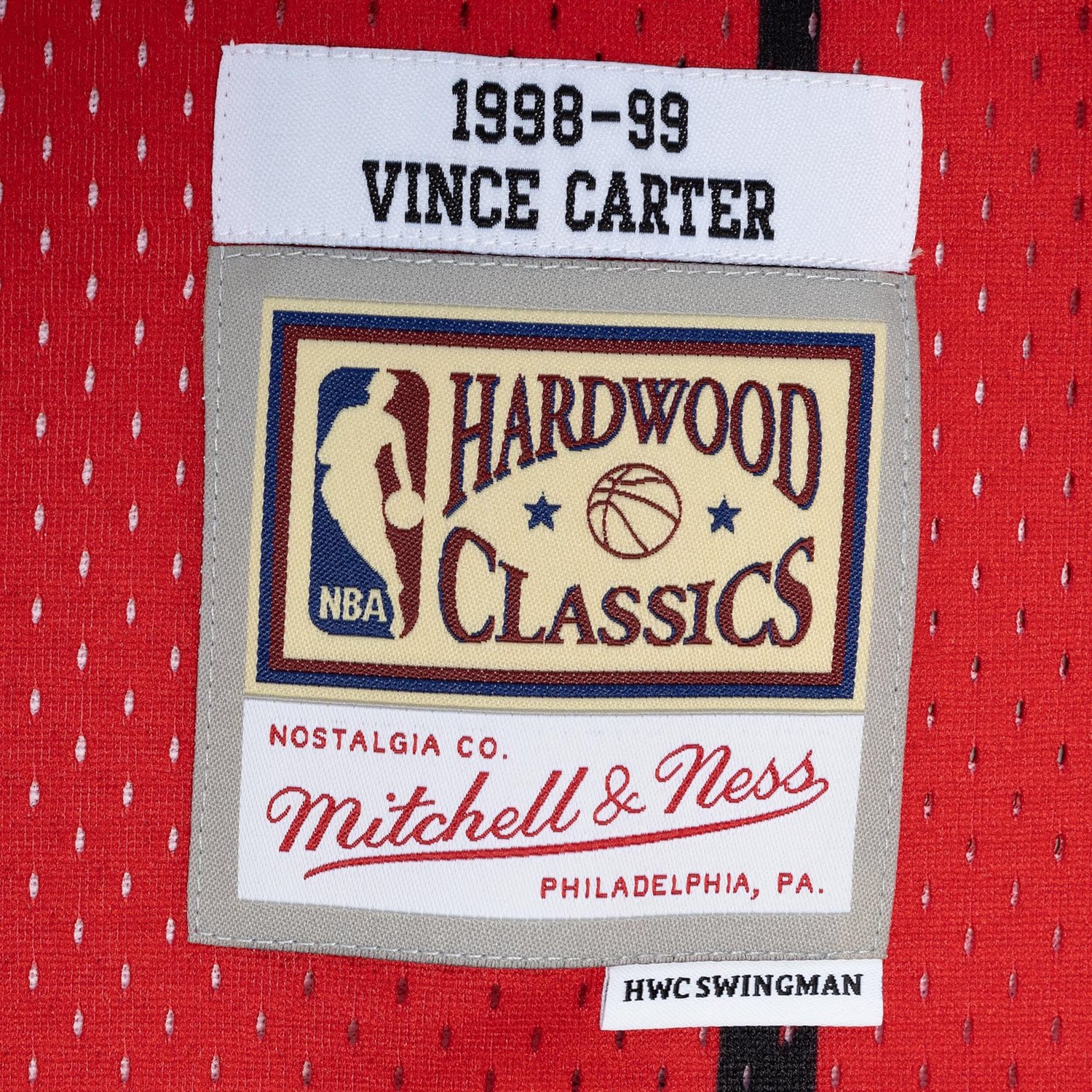 Mitchell  Ness Vince Carter /Red Toronto Raptors Hardwood Classics 1998/99 Split Swingman Jersey                                 - view number 4