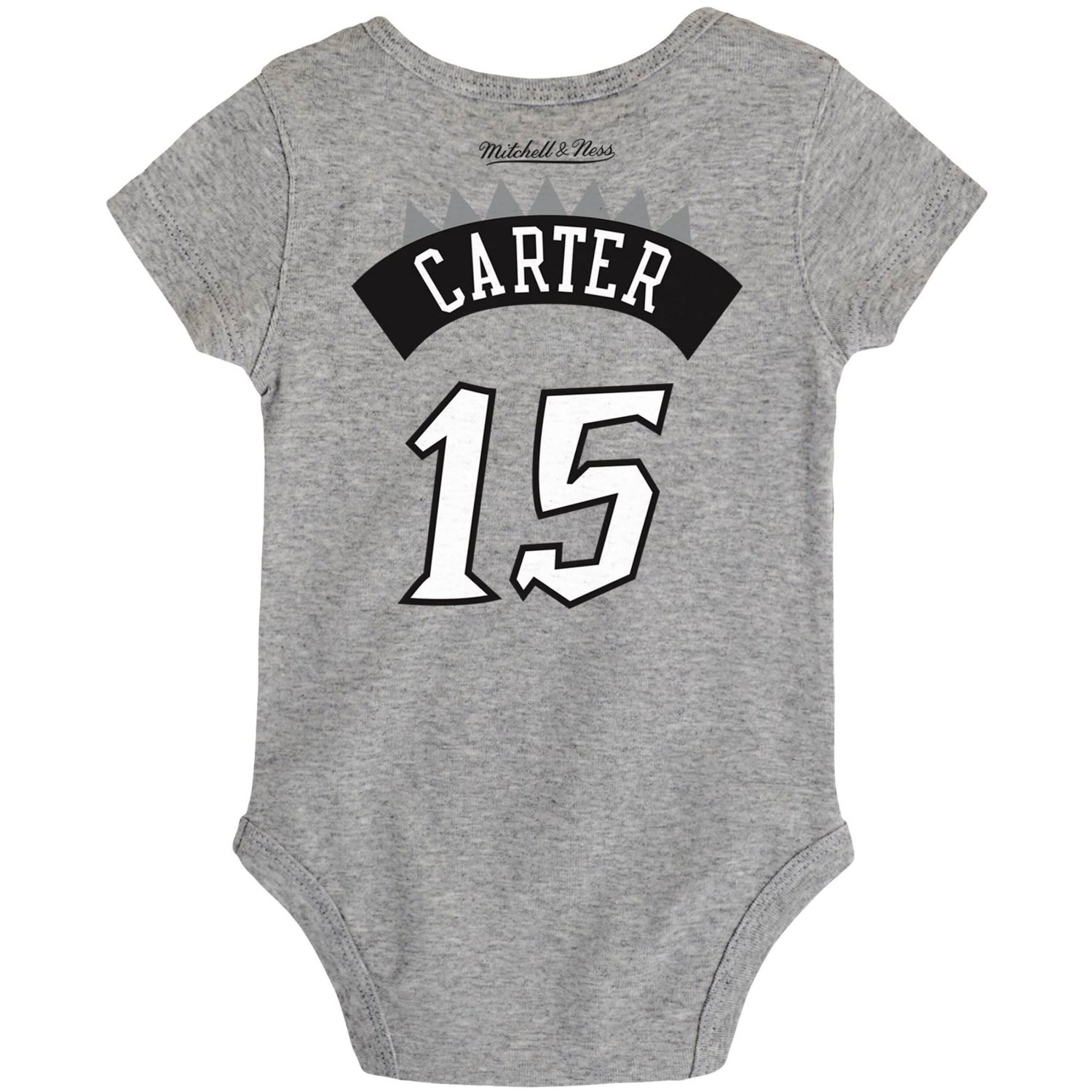 Mitchell  Ness Vince Carter Heathered Gray Toronto Raptors Hardwood Classics Name  Number Bodysuit                               - view number 3