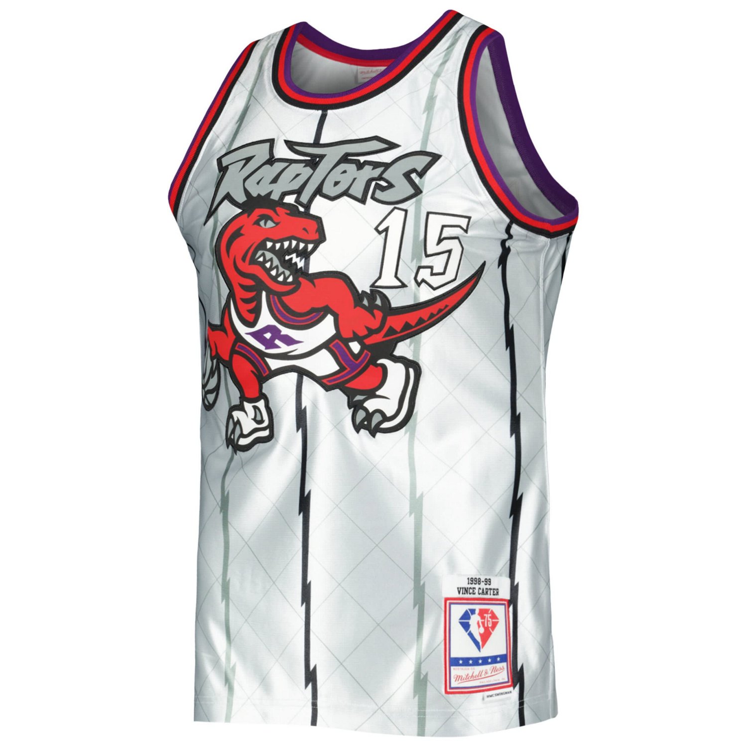 Mitchell  Ness Vince Carter Toronto Raptors 1998/99 Hardwood Classics 75th Anniversary Swingman Jersey                           - view number 2