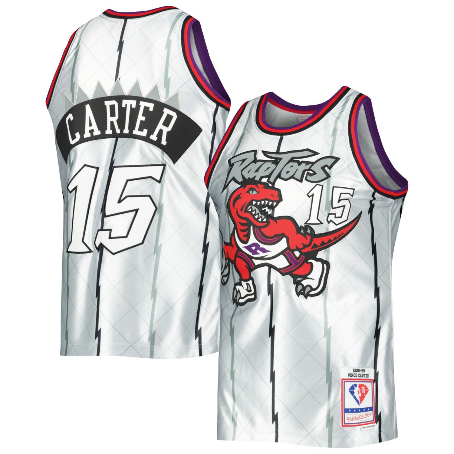 Mitchell  Ness Vince Carter Toronto Raptors 1998/99 Hardwood Classics 75th Anniversary Swingman Jersey                           - view number 1