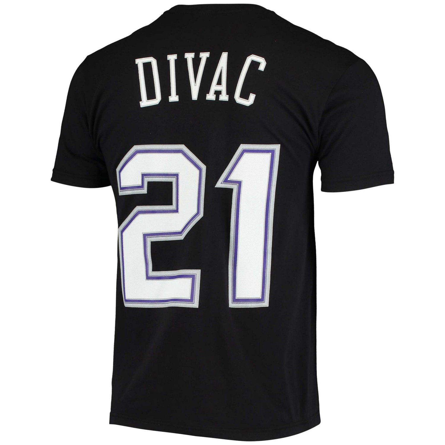 Mitchell  Ness Vlade Divac Sacramento Kings Hardwood Classics Stitch Name  Number T-Shirt                                        - view number 3