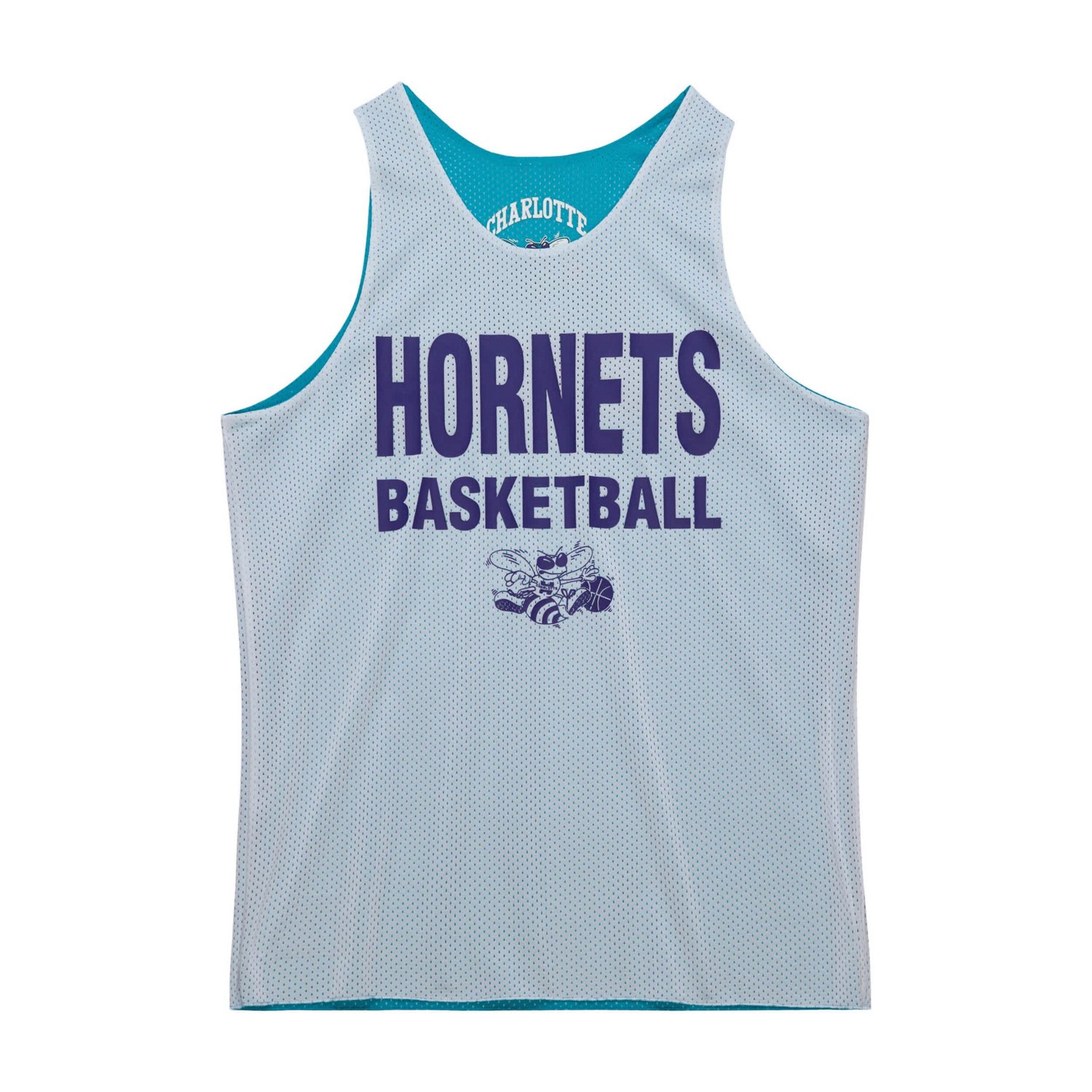 Mitchell  Ness White Charlotte Hornets Hardwood Classics Reversible Mesh Practice Jersey