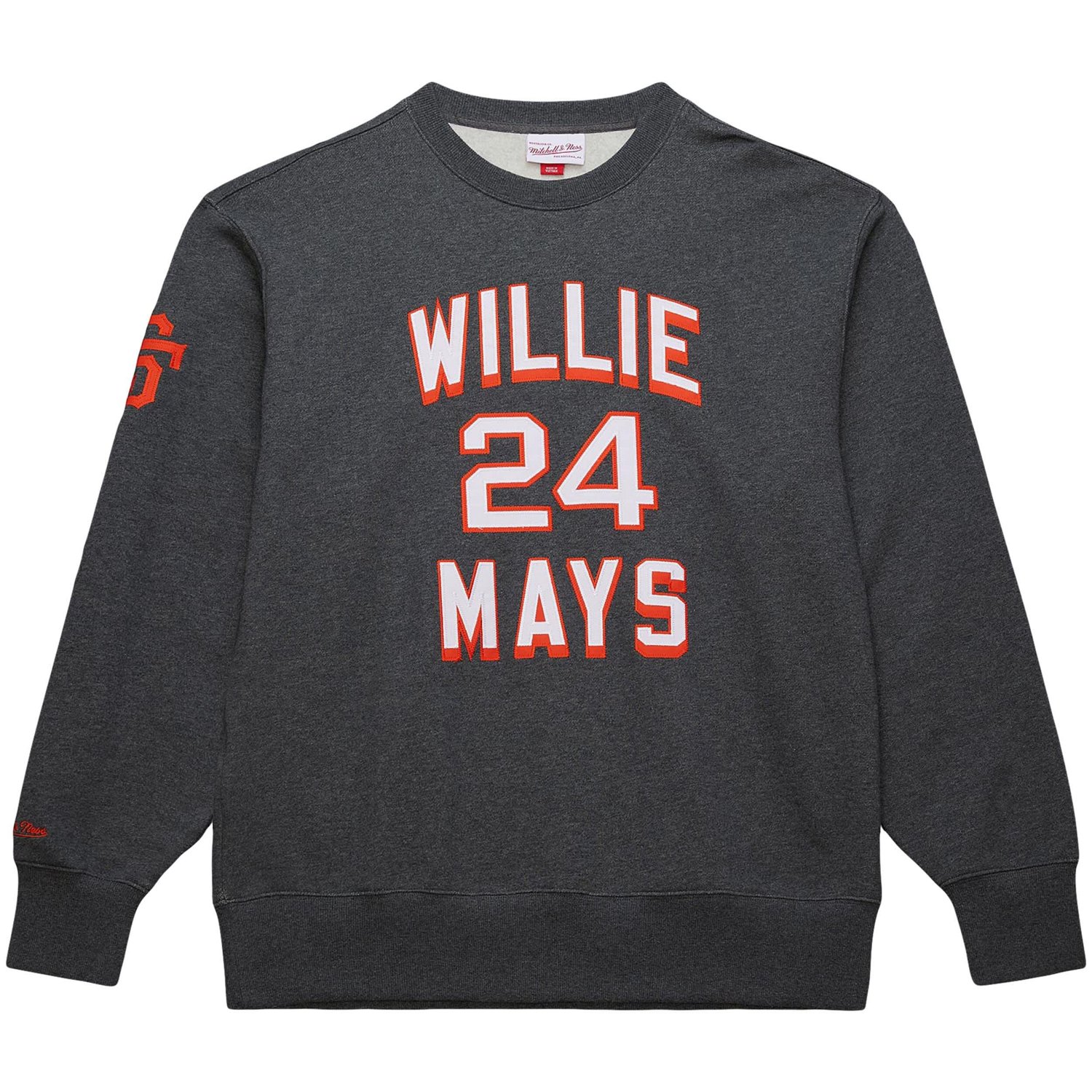 Mitchell  Ness Willie Mays San Francisco Giants Legends Collection Vintage Logo Name  Number Fleece Pullover Sweatshirt - view number 2