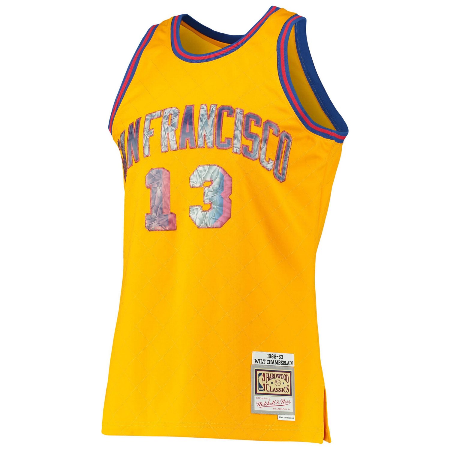 Mitchell  Ness Wilt Chamberlain San Francisco Warriors 1962/63 Hardwood Classics NBA 75th Anniversary Diamond Swingman Jersey