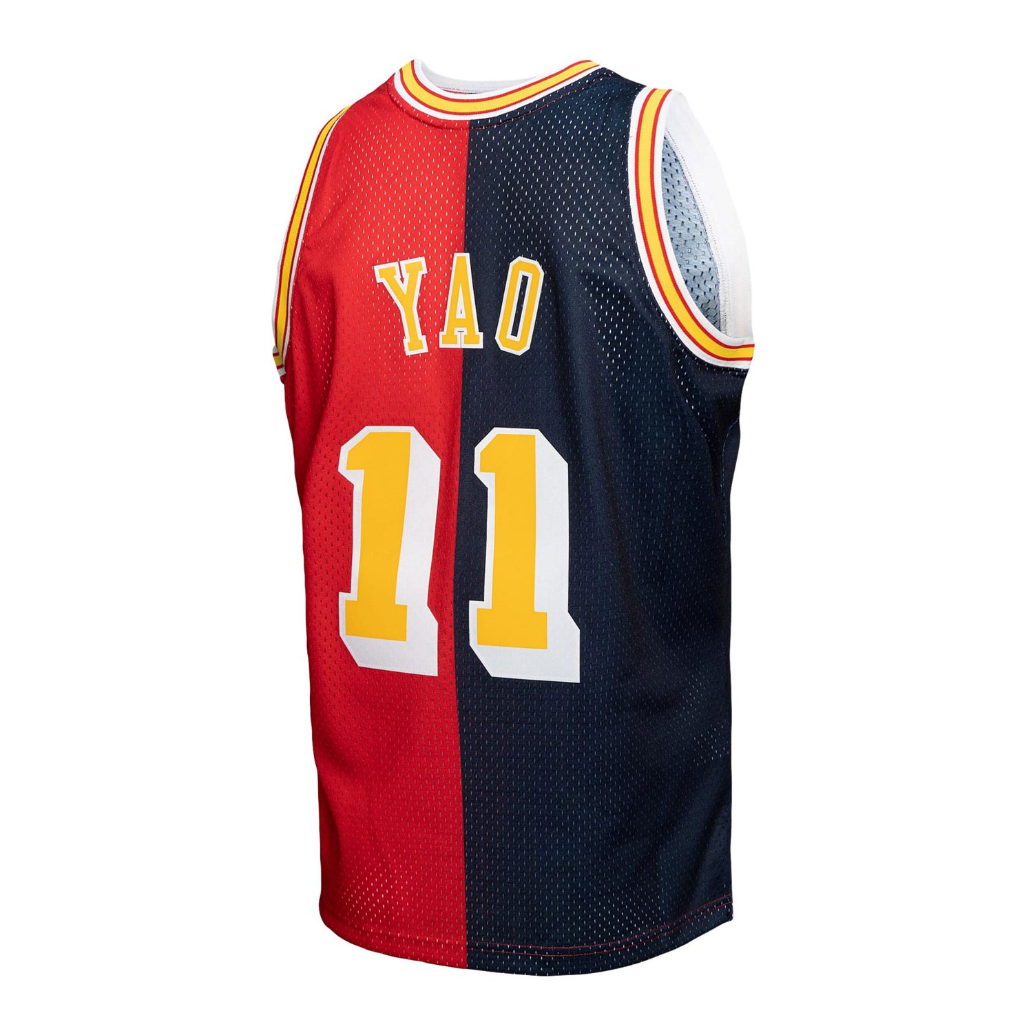 Mitchell  Ness Yao Ming /Red Houston Rockets Hardwood Classics 2004/05 Split Swingman Jersey                                     - view number 3