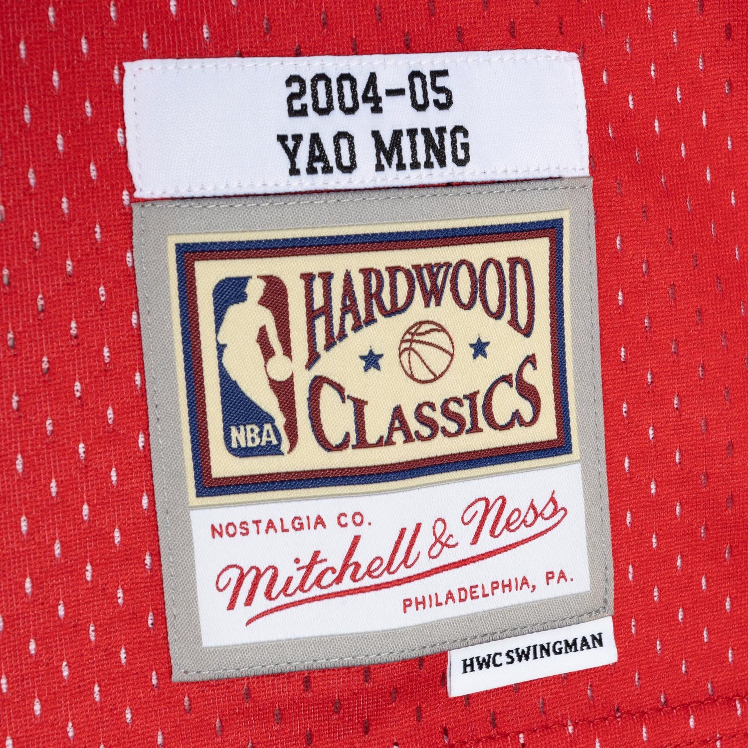 Mitchell  Ness Yao Ming /Red Houston Rockets Hardwood Classics 2004/05 Split Swingman Jersey                                     - view number 4
