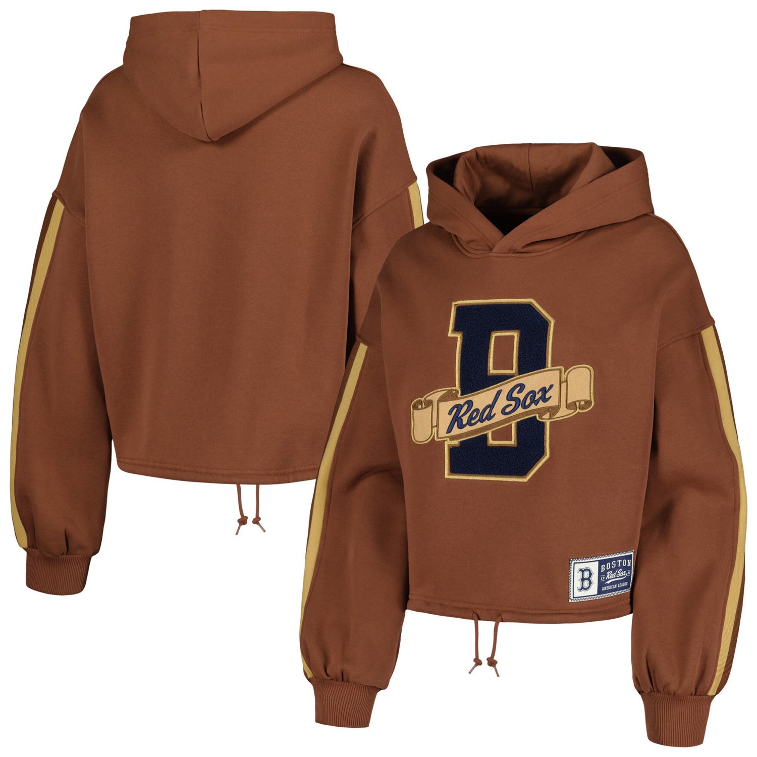 New Era Boston Red Sox Letterman Classic Cropped Pullover Hoodie