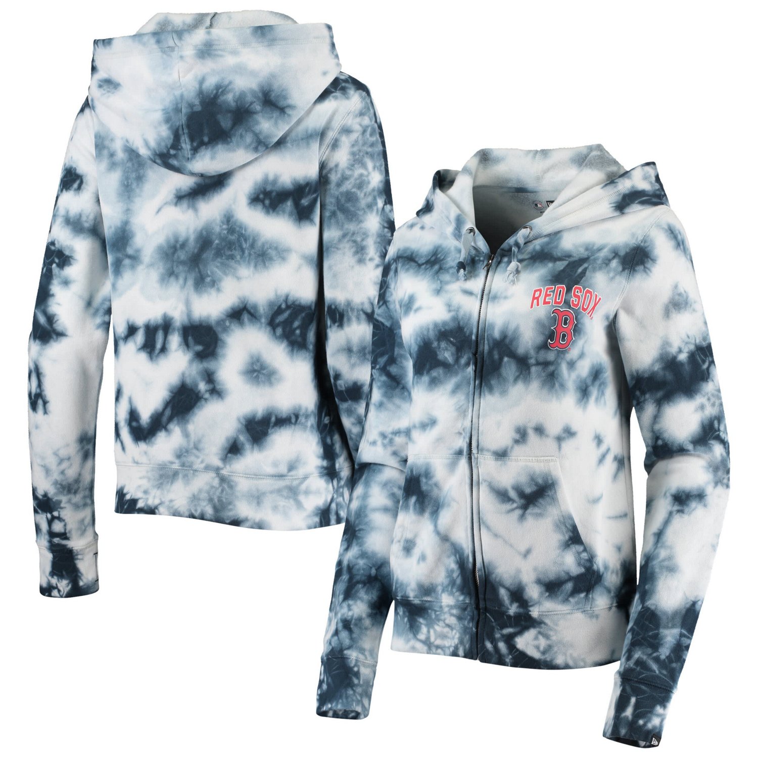 New Era Boston Red Sox Tie-Dye Fleece Full-Zip Hoodie