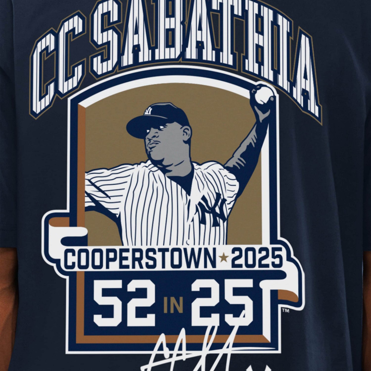New Era CC Sabathia New York Yankees 2025 National Baseball Hall of Fame Graphic T-Shirt - view number 4