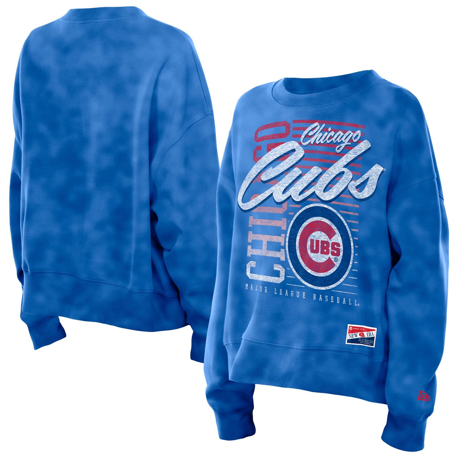 New Era Chicago Cubs Boxy Mineral Wash Dolmen Sleeve Cropped Sweatshirt
