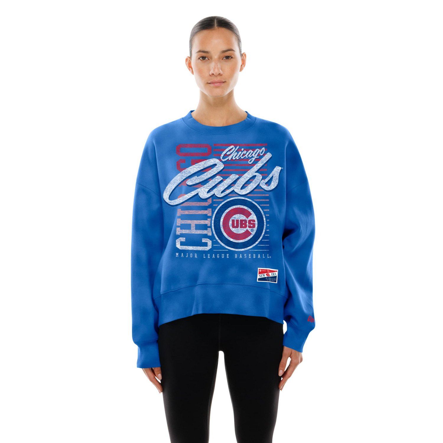 New Era Chicago Cubs Boxy Mineral Wash Dolmen Sleeve Cropped Sweatshirt - view number 4