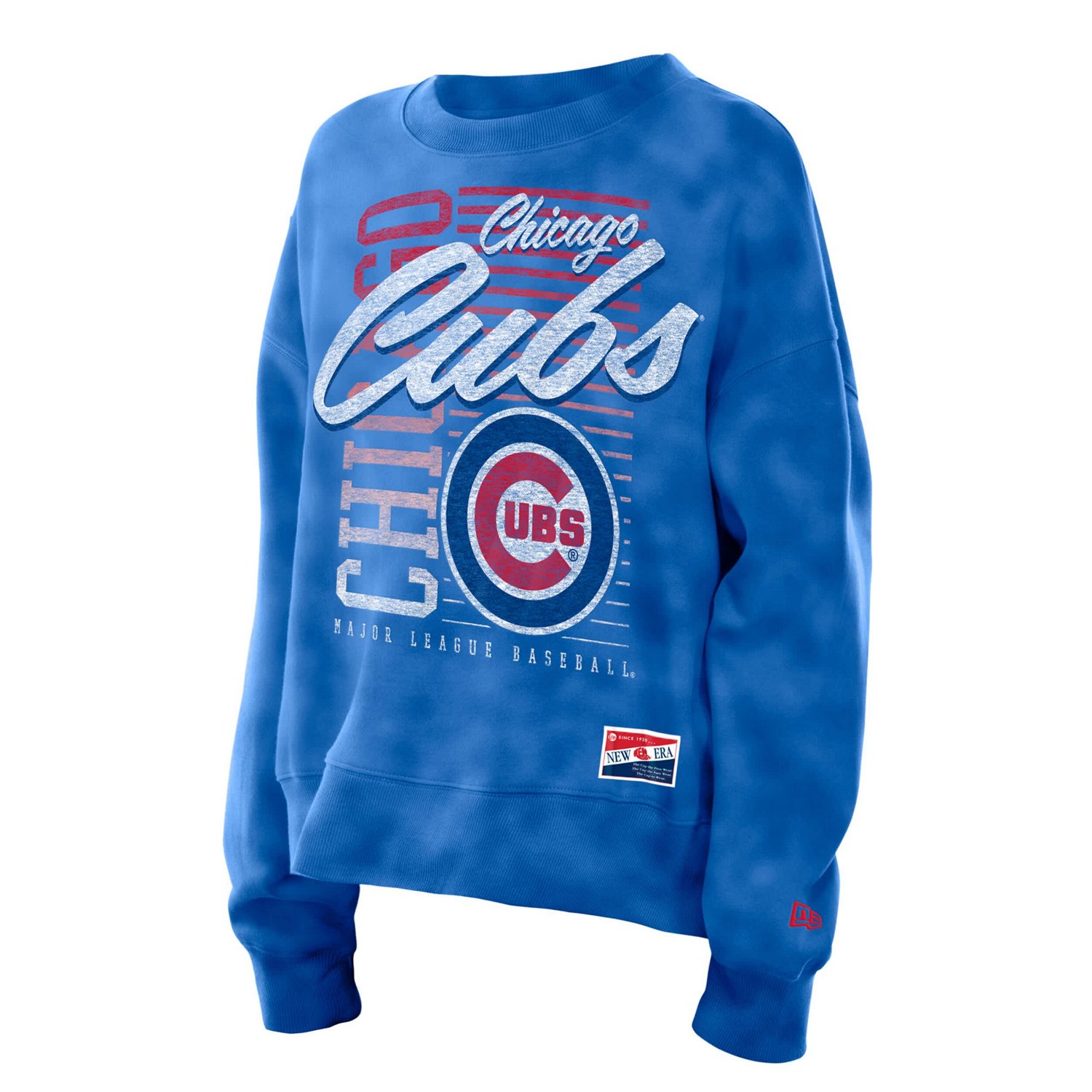 New Era Chicago Cubs Boxy Mineral Wash Dolmen Sleeve Cropped Sweatshirt - view number 2