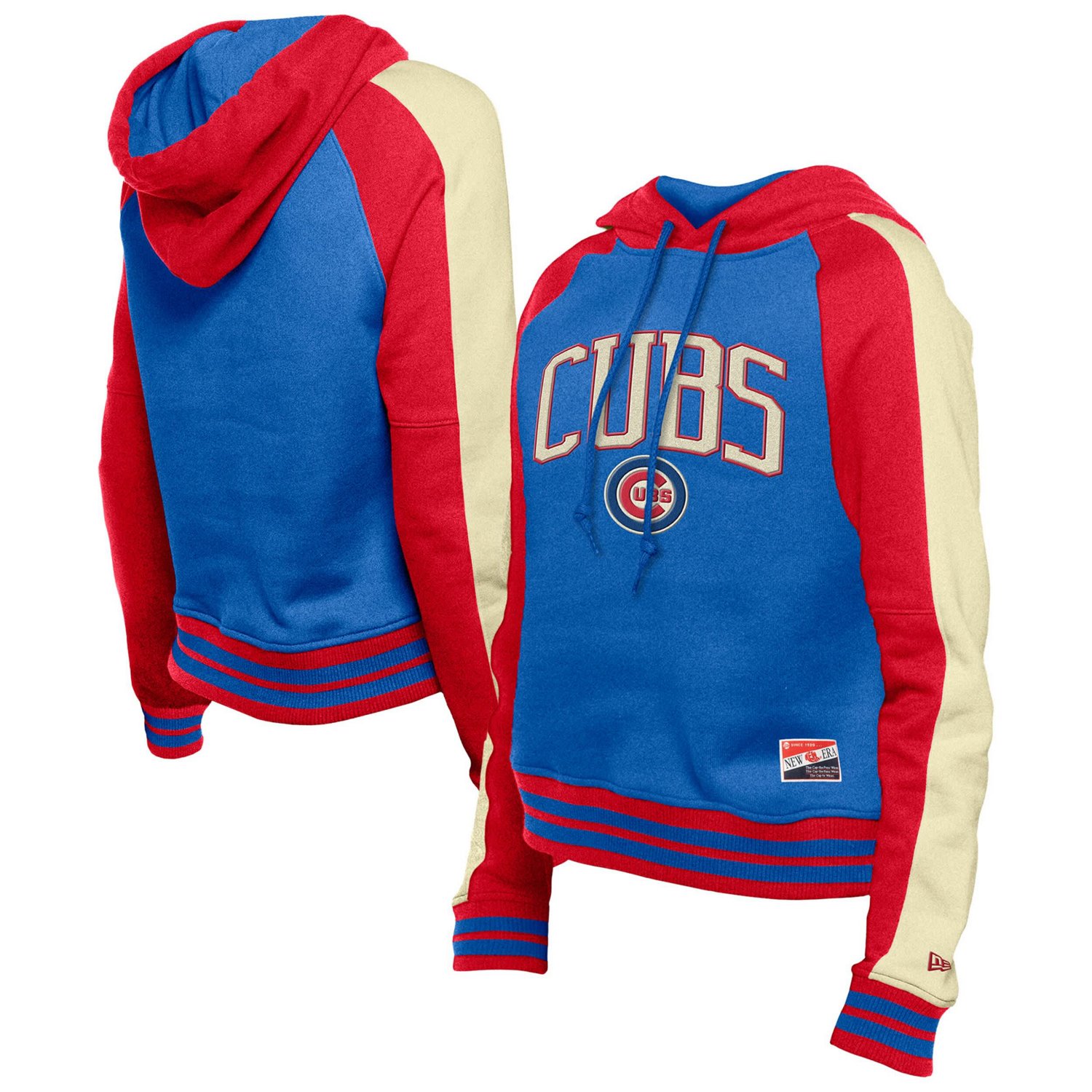 New Era Chicago Cubs Cooperstown Collection Cropped Raglan Pullover Hoodie