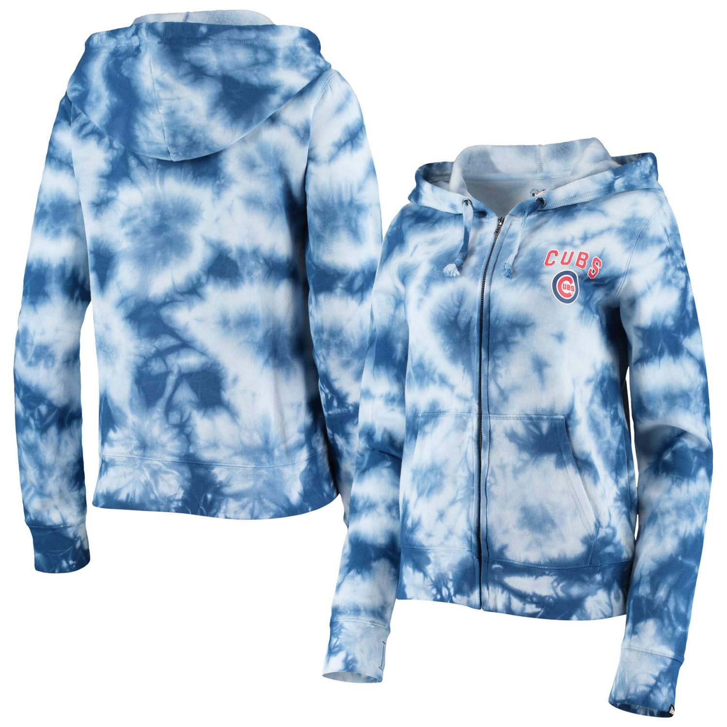 New Era Chicago Cubs Tie-Dye Fleece Full-Zip Hoodie