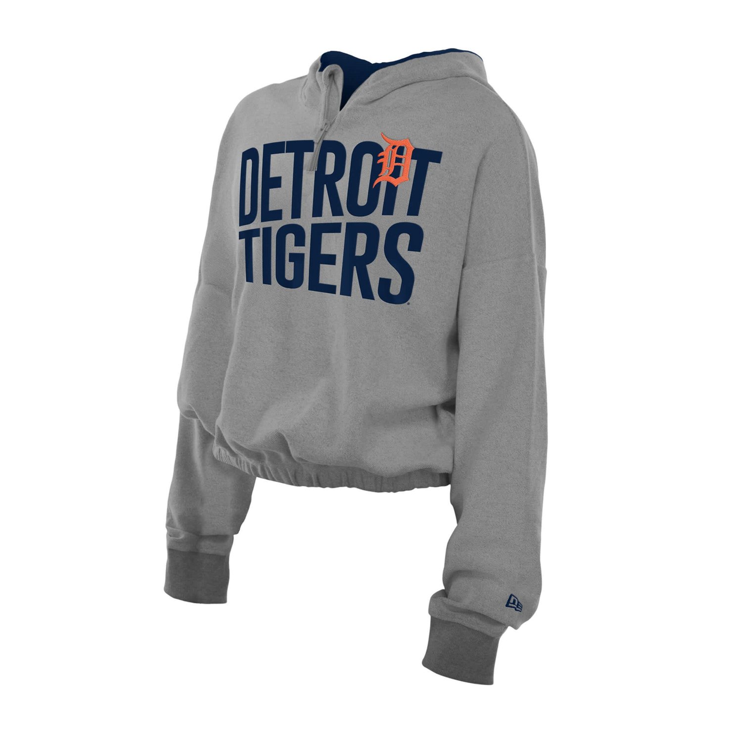 New Era Detroit Tigers Reversed Out French Terry Quarter-Zip Banded Crop Hoodie - view number 2
