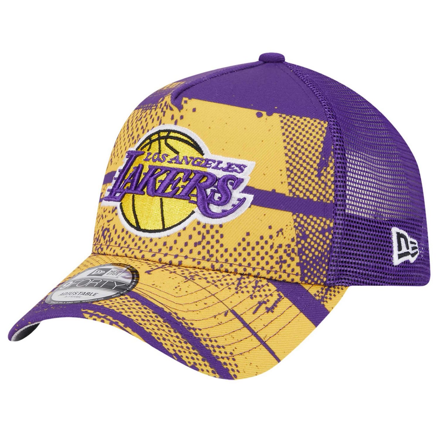 New Era Gold Los Angeles Lakers Tip Off A-Frame Trucker 9FORTY Adjustable Hat