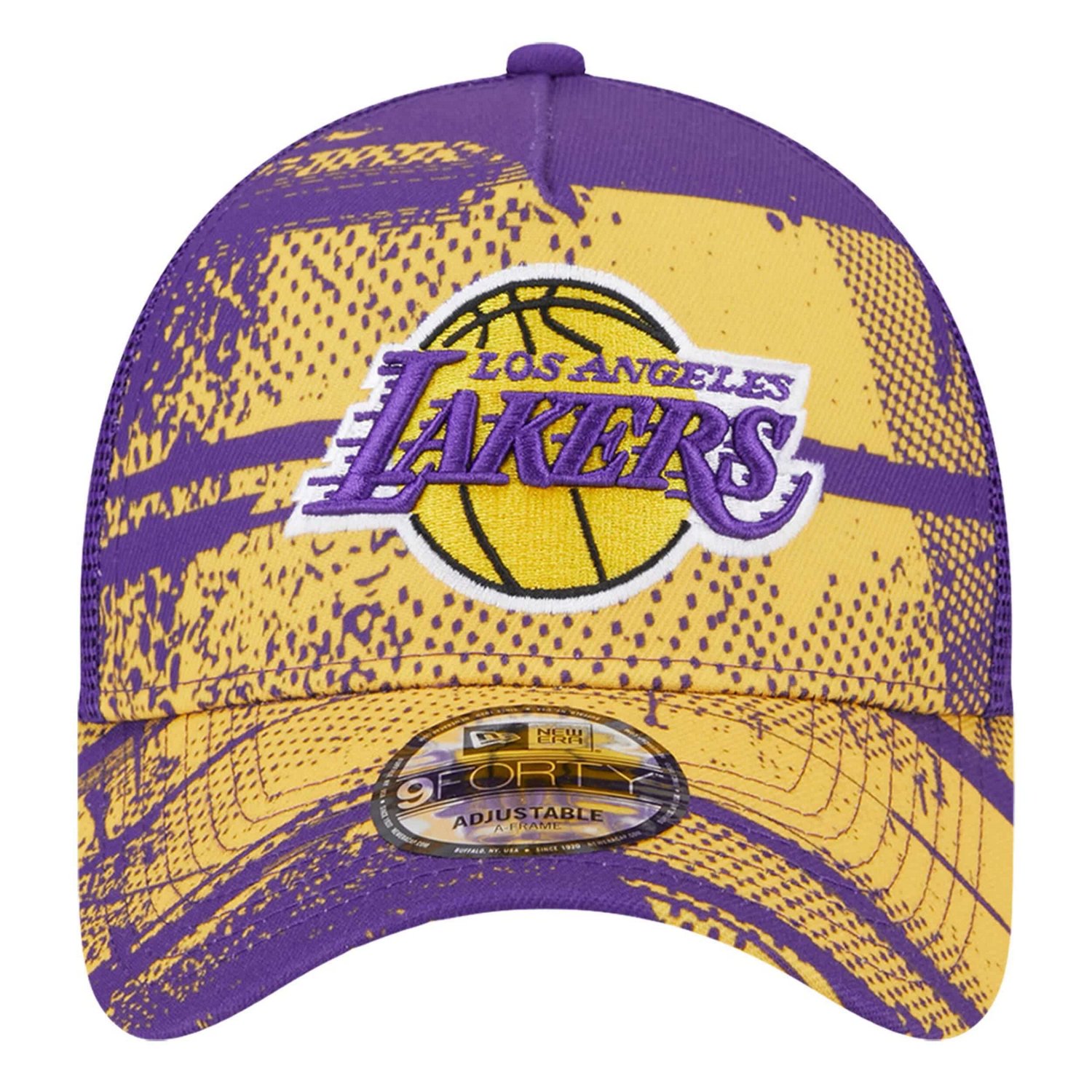 New Era Gold Los Angeles Lakers Tip Off A-Frame Trucker 9FORTY Adjustable Hat