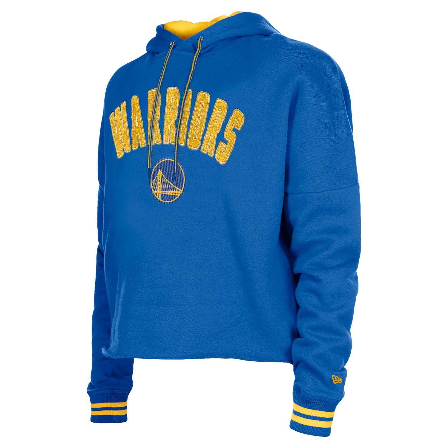 New Era Golden State Warriors Boxy Raw Edge Pullover Hoodie