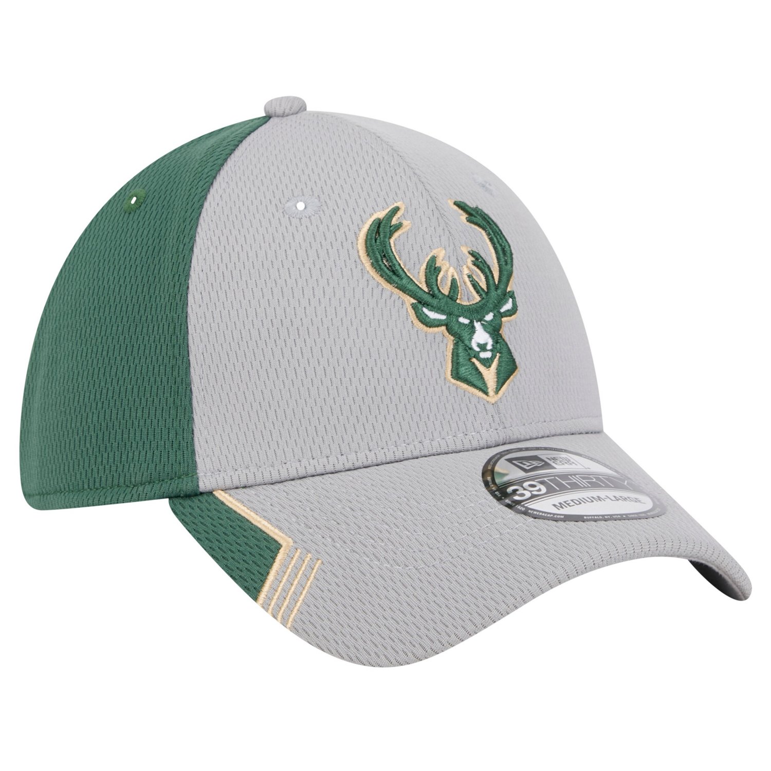 New Era Hunter Milwaukee Bucks Active Trim 39THIRTY Flex Hat