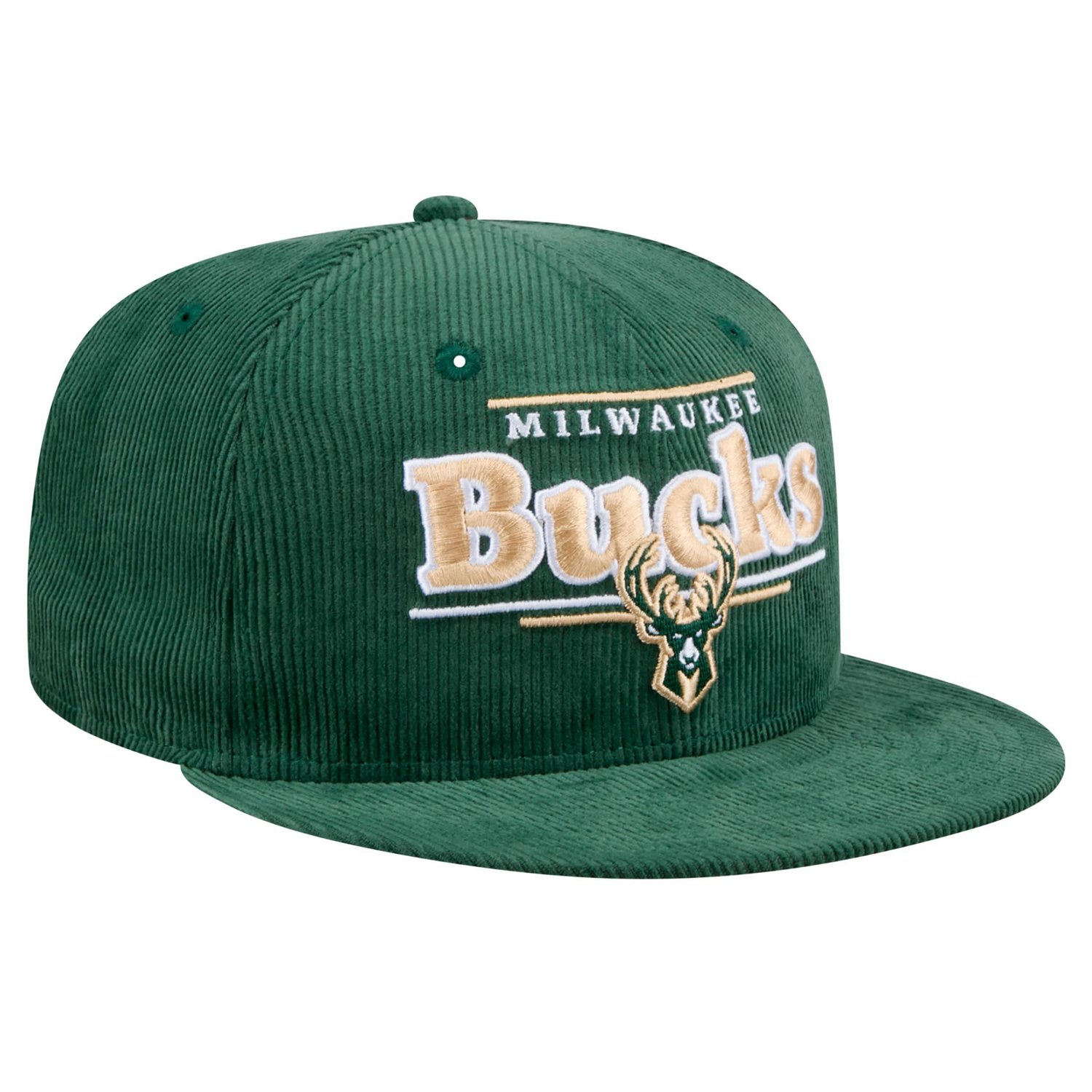 New Era Hunter Milwaukee Bucks Throwback Display Corduroy 9FIFTY Snapback Hat - view number 3