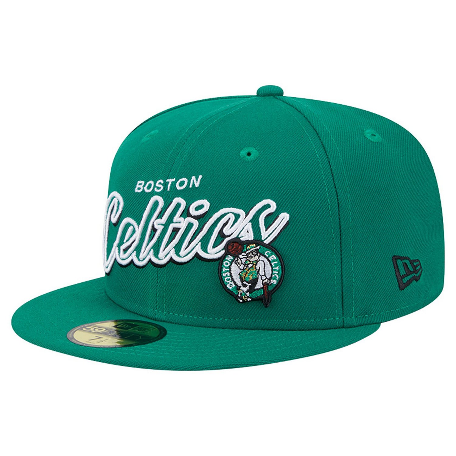 New Era Kelly Boston Celtics Sport Night Script Sided 59FIFTY Fitted Hat