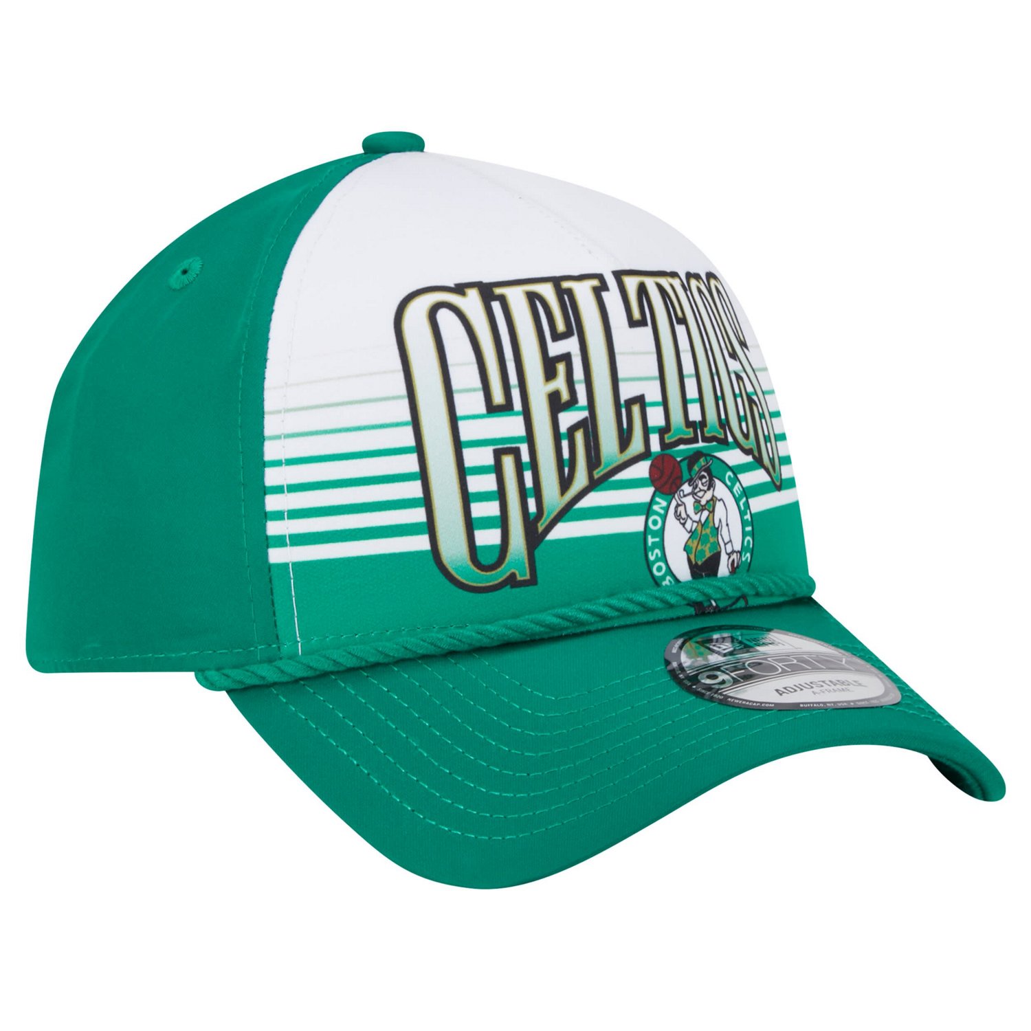 New Era Kelly Boston Celtics Throwback Gradient A-Frame 9FORTY Adjustable Hat - view number 3