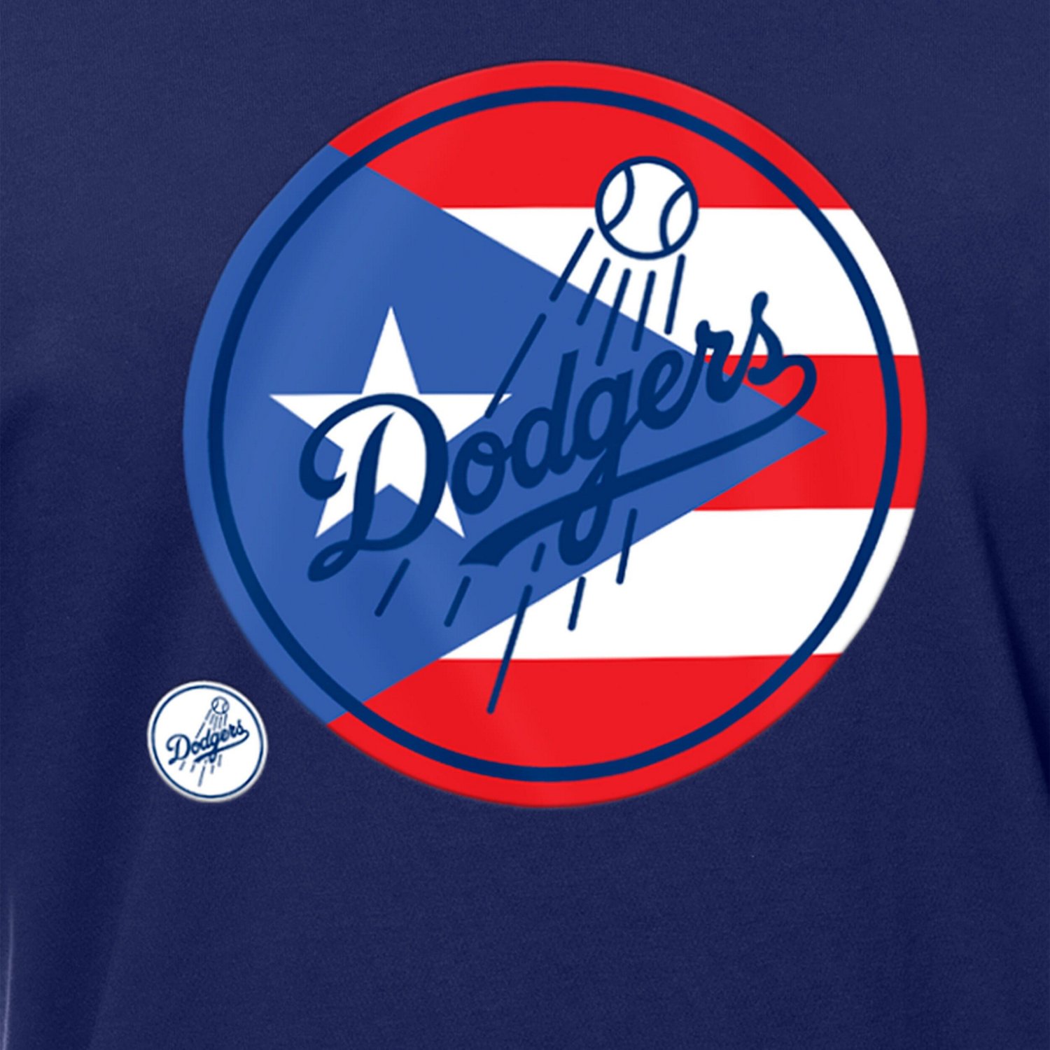 New Era Los Angeles Dodgers Puerto Rican Flag Logo T-Shirt