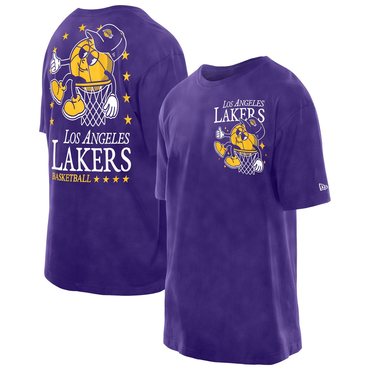 New Era Los Angeles Lakers Old School Sport Enzyme Wash Oversized T-Shirt