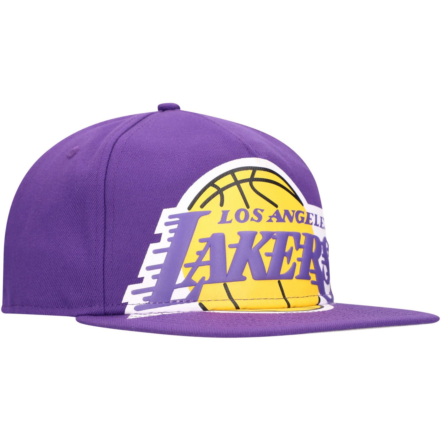 New Era Los Angeles Lakers Oversized Puff Print Logo Golfer Snapback Hat                                                         - view number 3